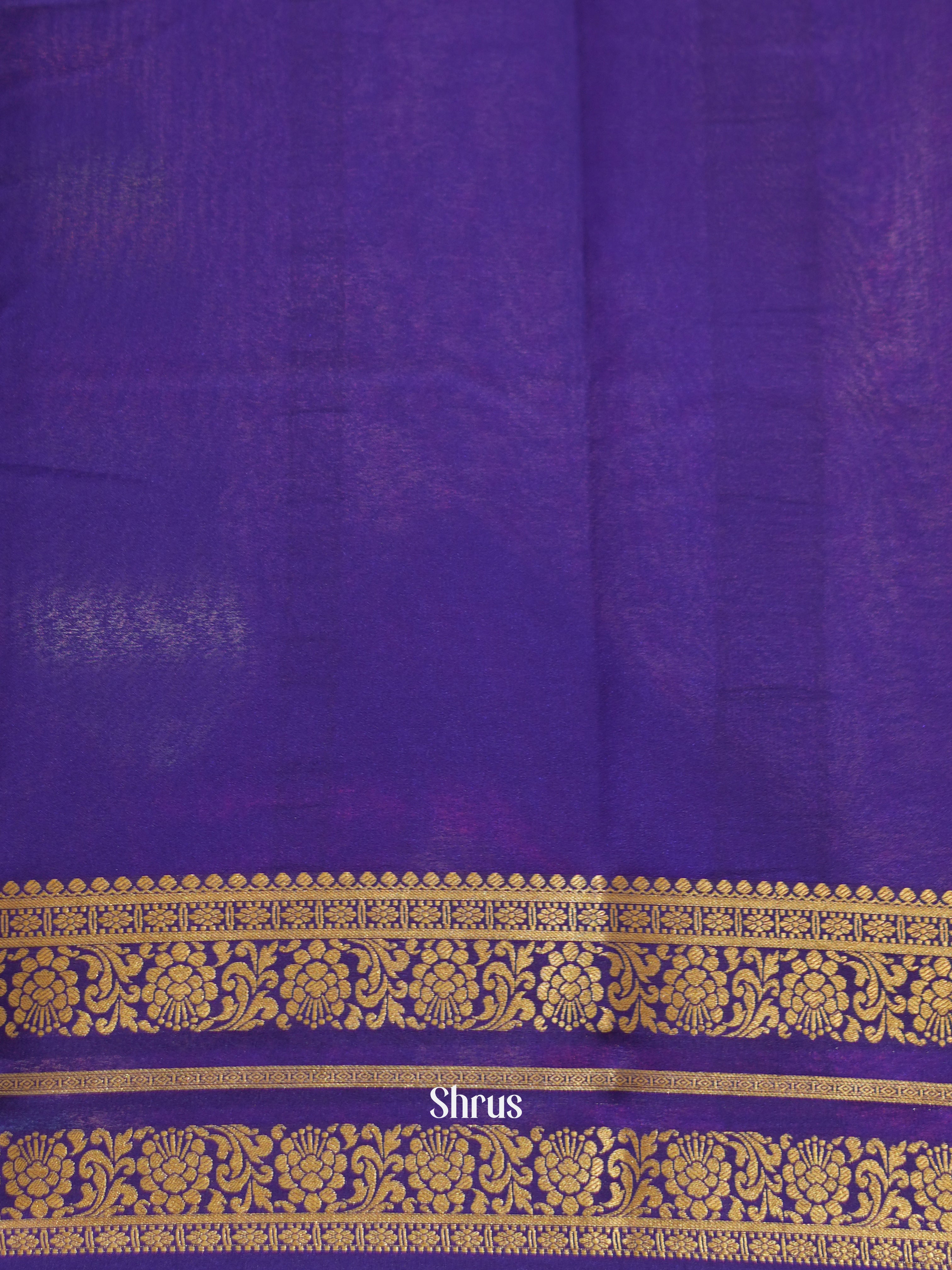 Yellow & Violet - Mysore Silk Saree - Shop on ShrusEternity.com