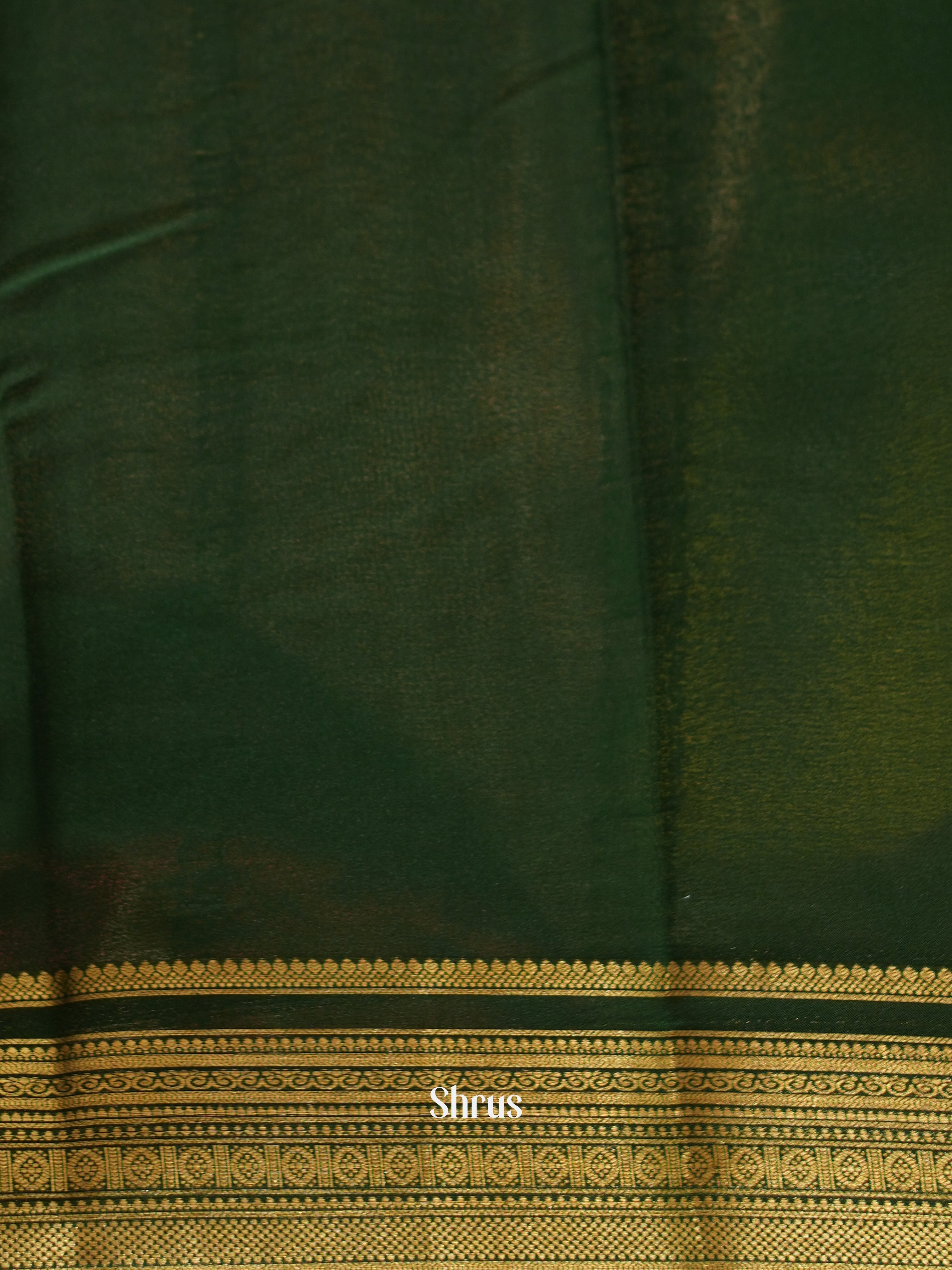 Mustardy Green & Green - Mysore Silk Saree - Shop on ShrusEternity.com