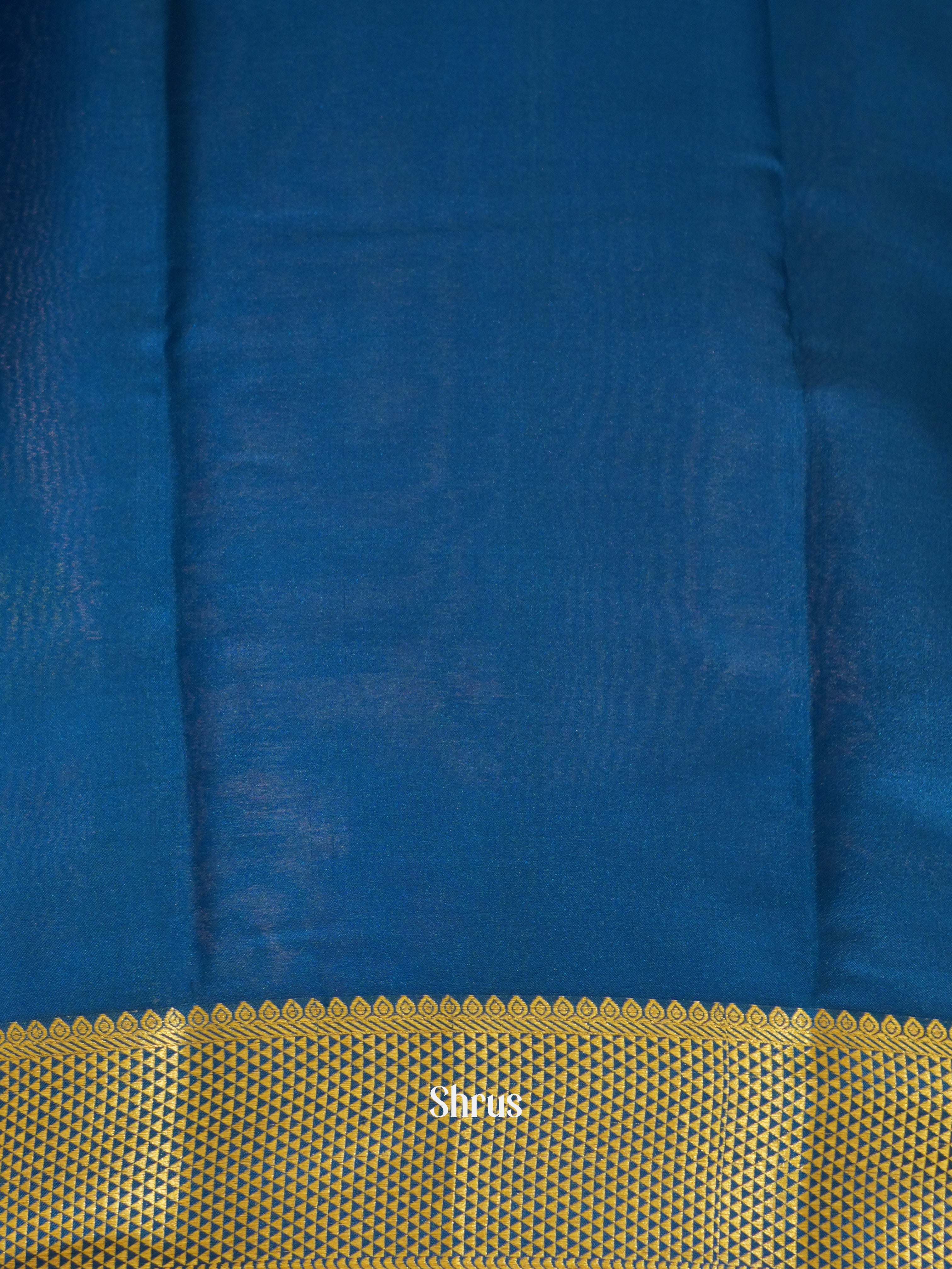 Sky blue & Blue - Mysore Silk Saree - Shop on ShrusEternity.com