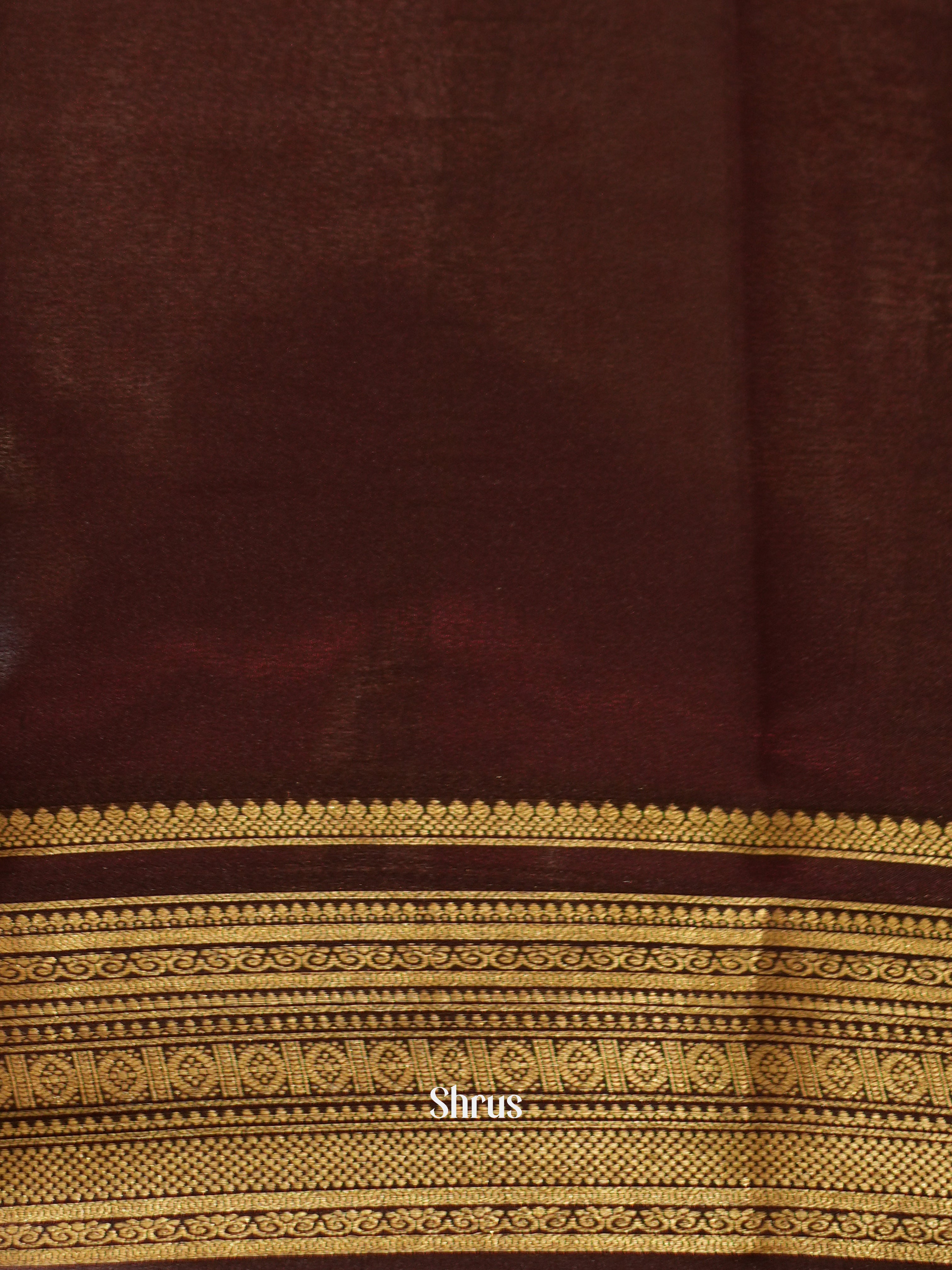 Orange & Brown - Mysore Silk Saree - Shop on ShrusEternity.com