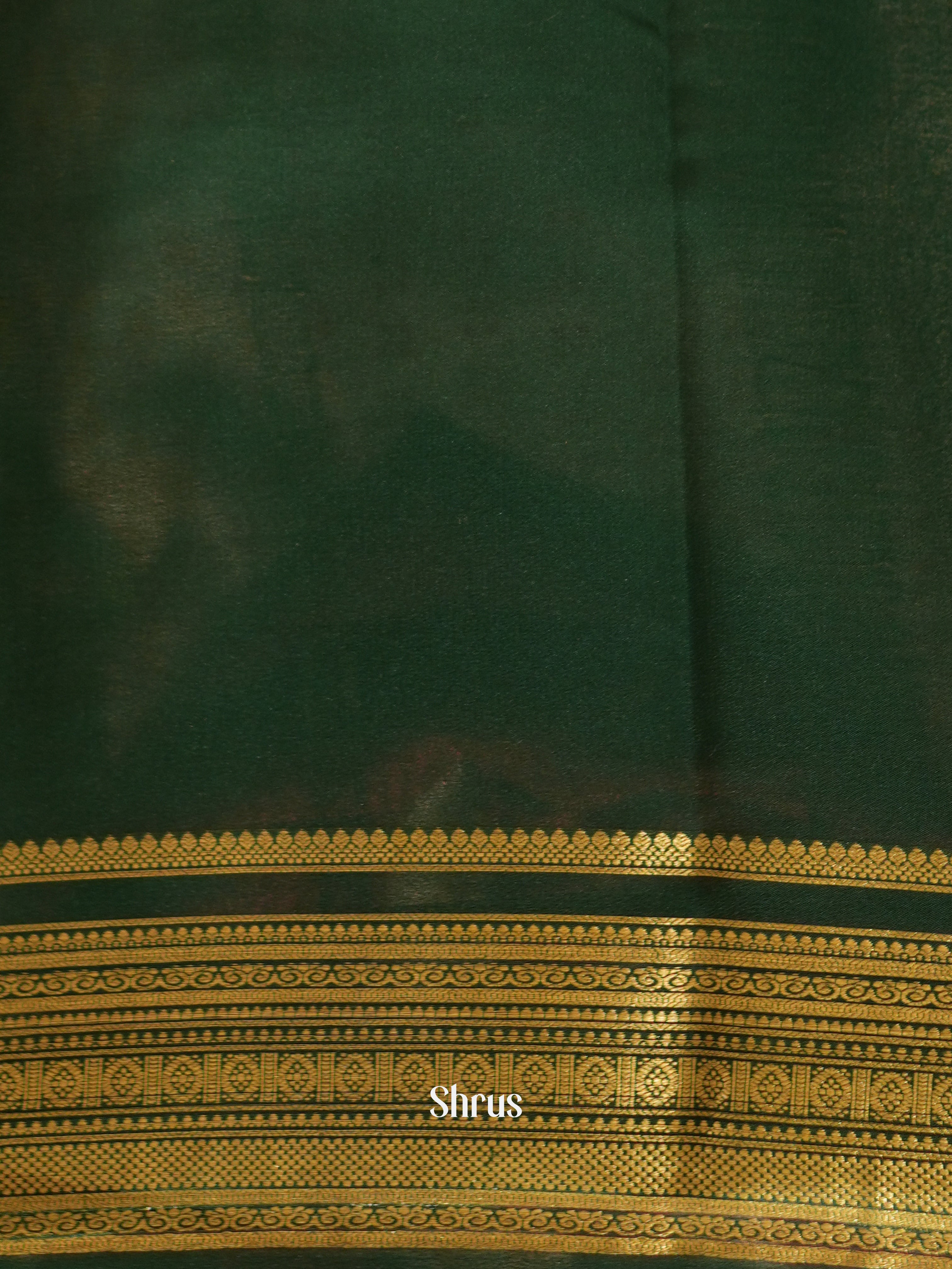 Orange & Green - Mysore Silk Saree - Shop on ShrusEternity.com