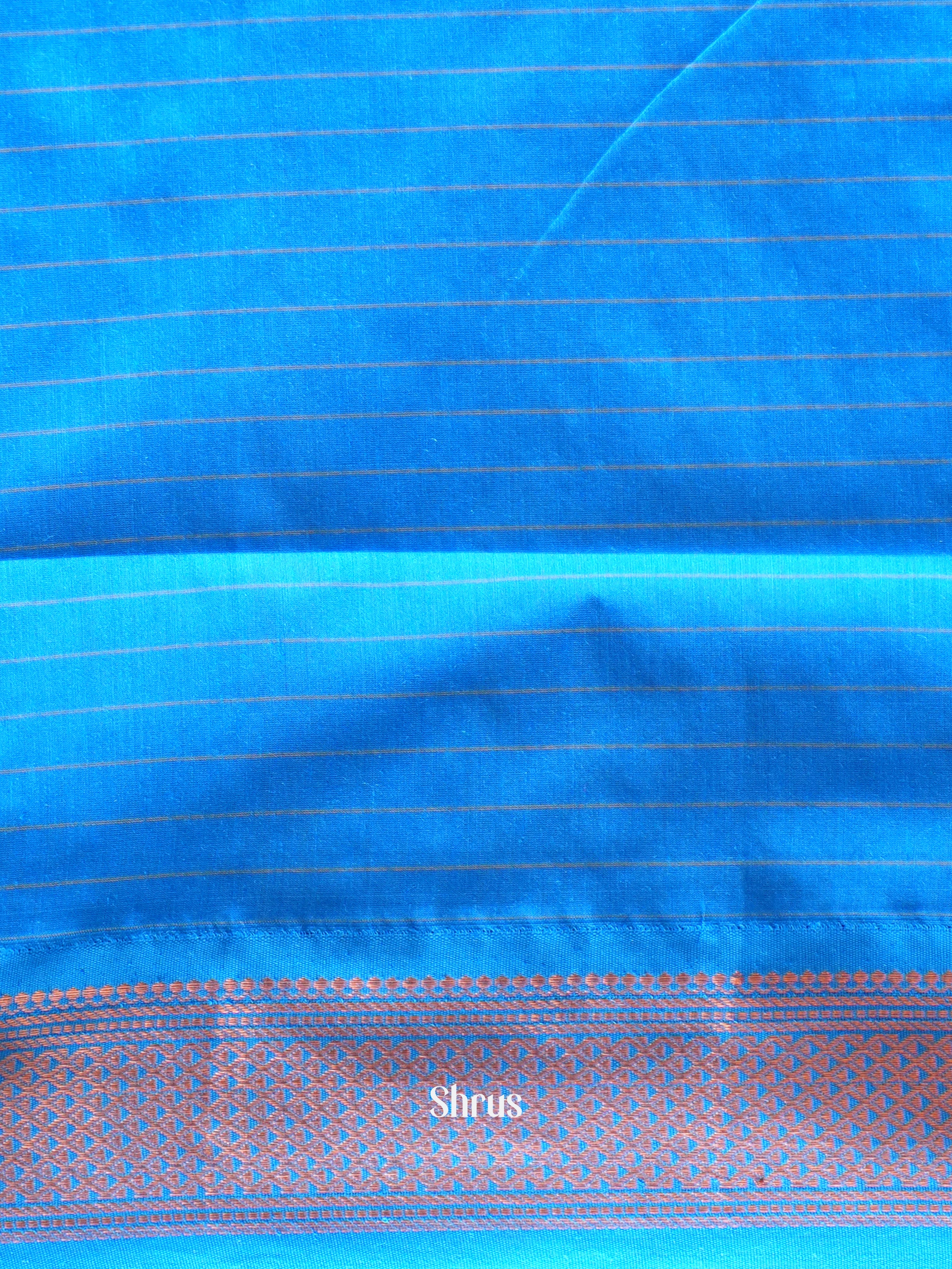 Lite Blue & Blue - Kalyani Cotton Saree - Shop on ShrusEternity.com