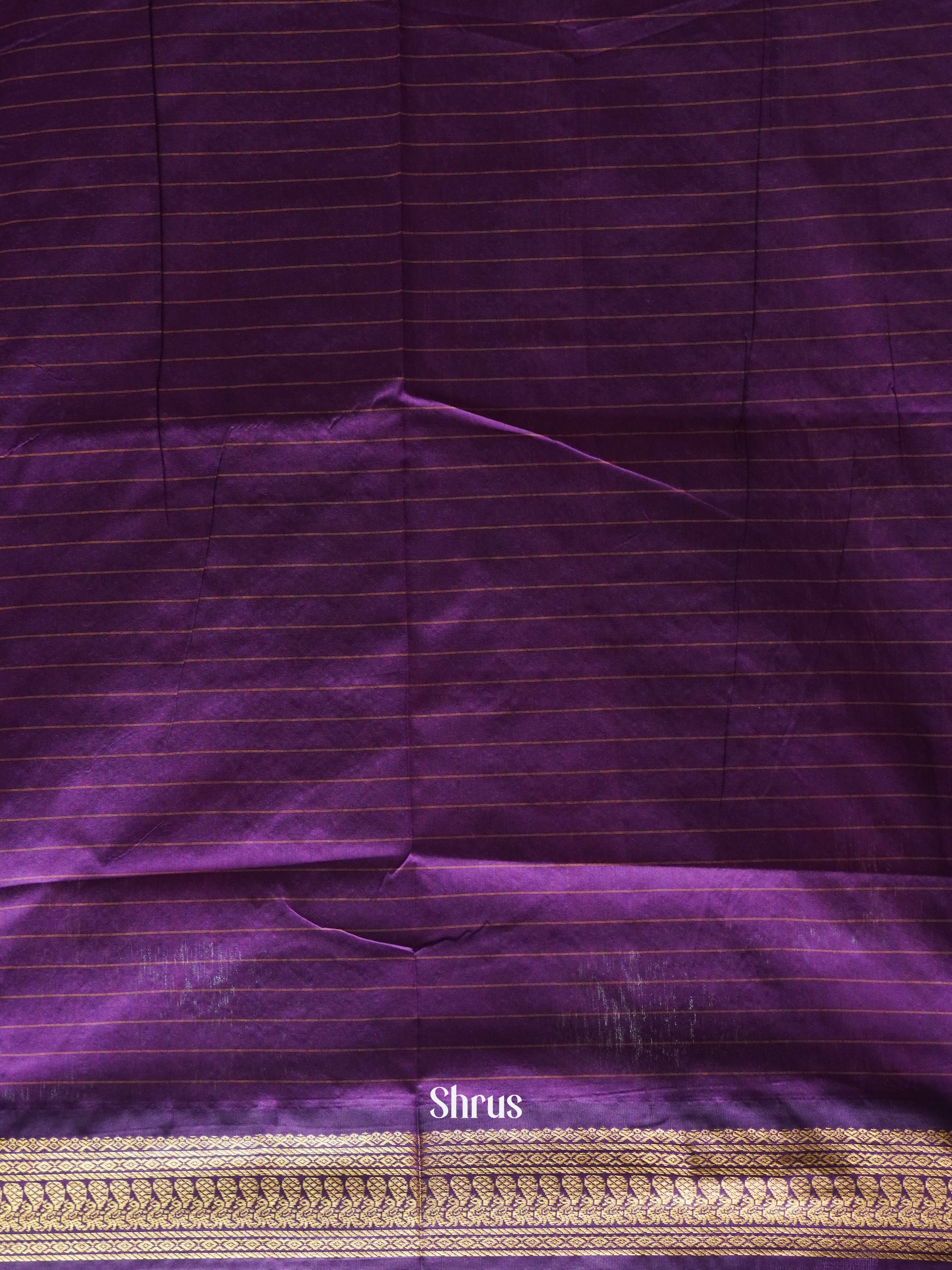 Grey & Purple - Kalyani Cotton Saree - Shop on ShrusEternity.com
