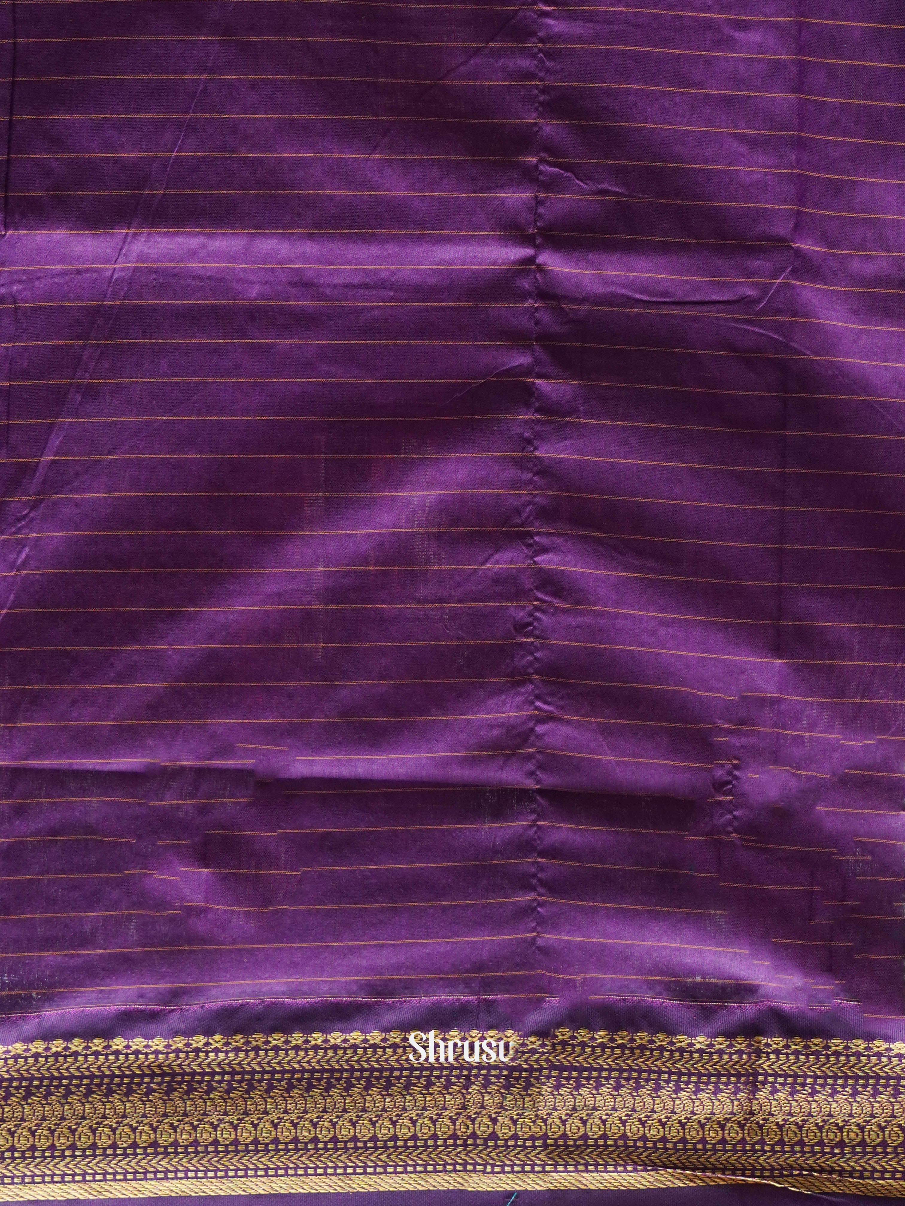 Peacock Green & Purple - Kalyani Cotton Saree - Shop on ShrusEternity.com