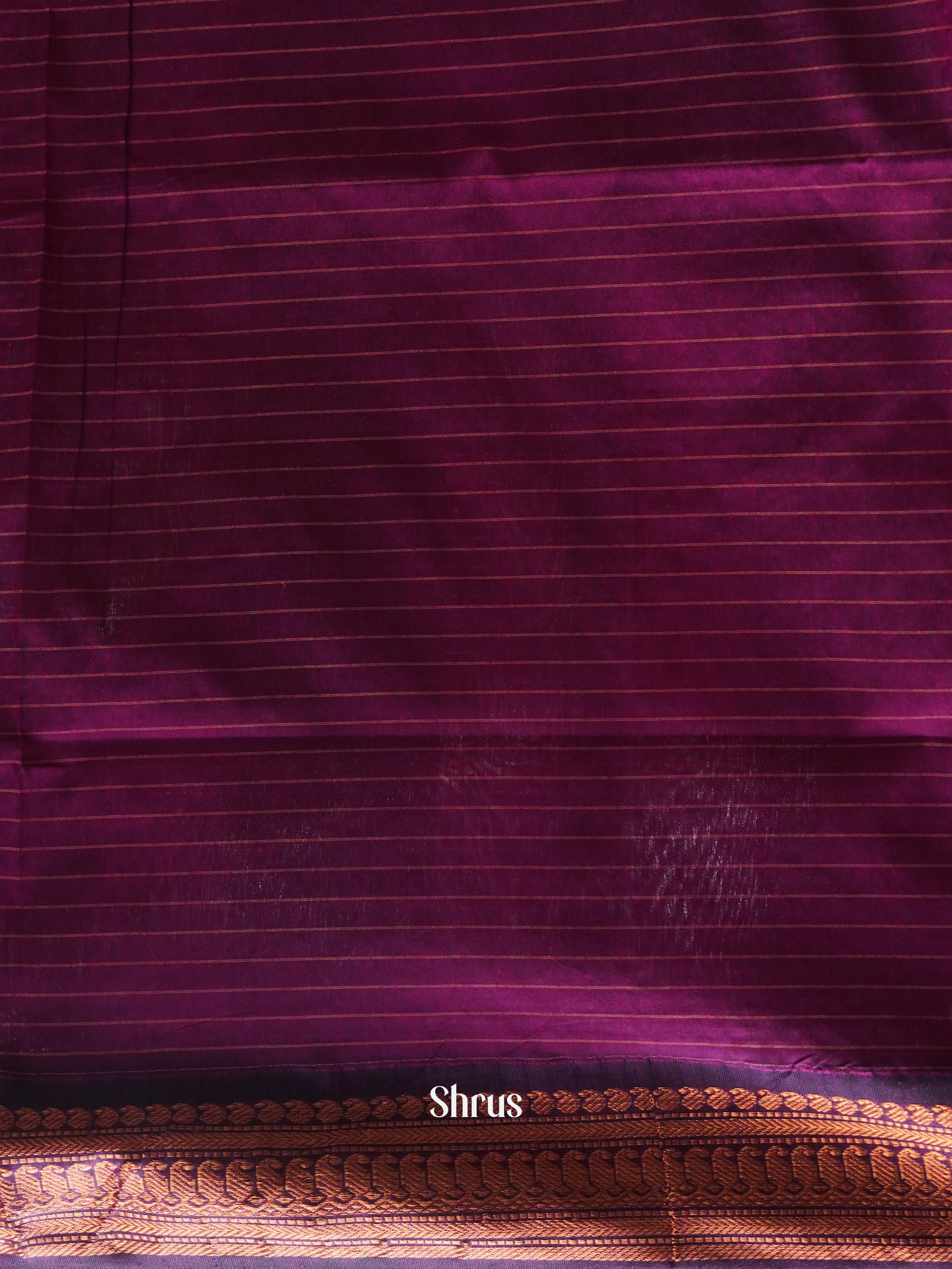 Mustard & Purple - Kalyani Cotton Saree - Shop on ShrusEternity.com