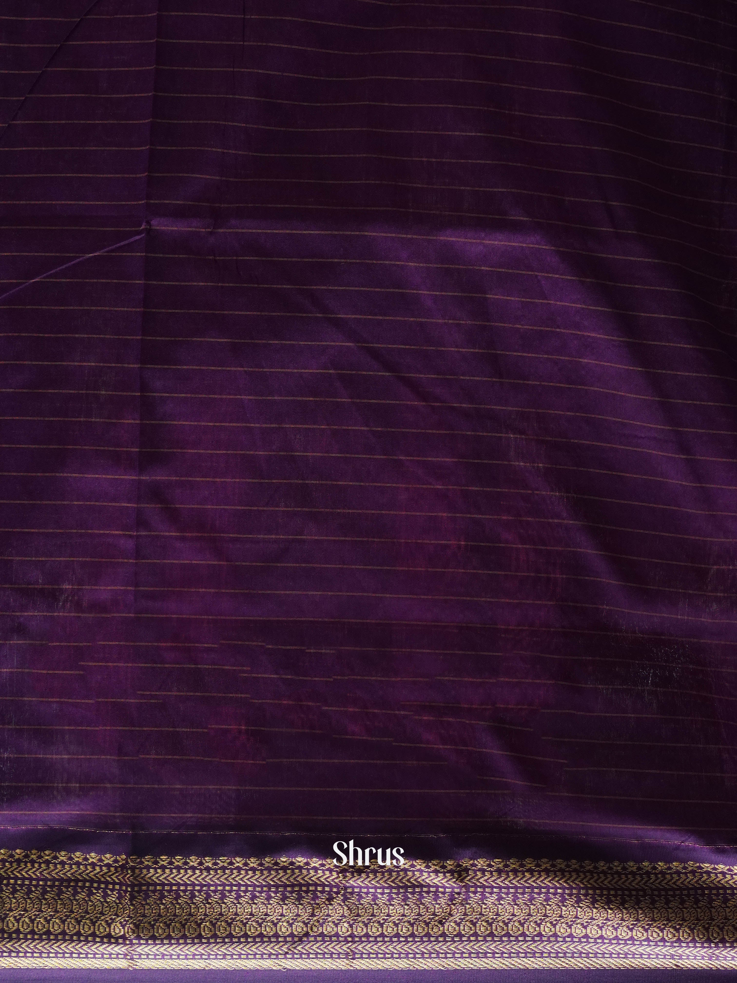 Grey& Purple - Kalyani Cotton Saree - Shop on ShrusEternity.com