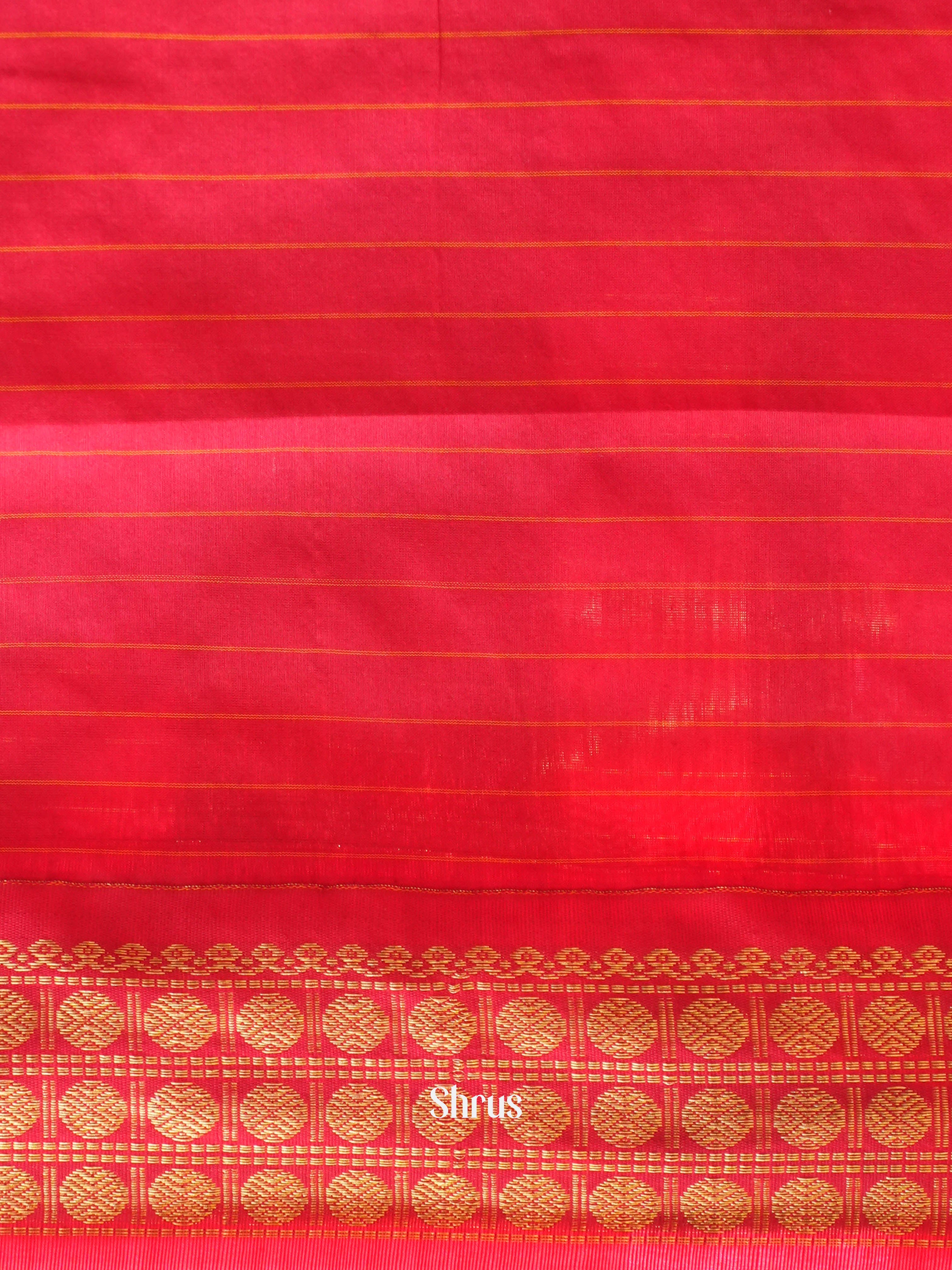Pink & Red - Kalyani Cotton Saree - Shop on ShrusEternity.com