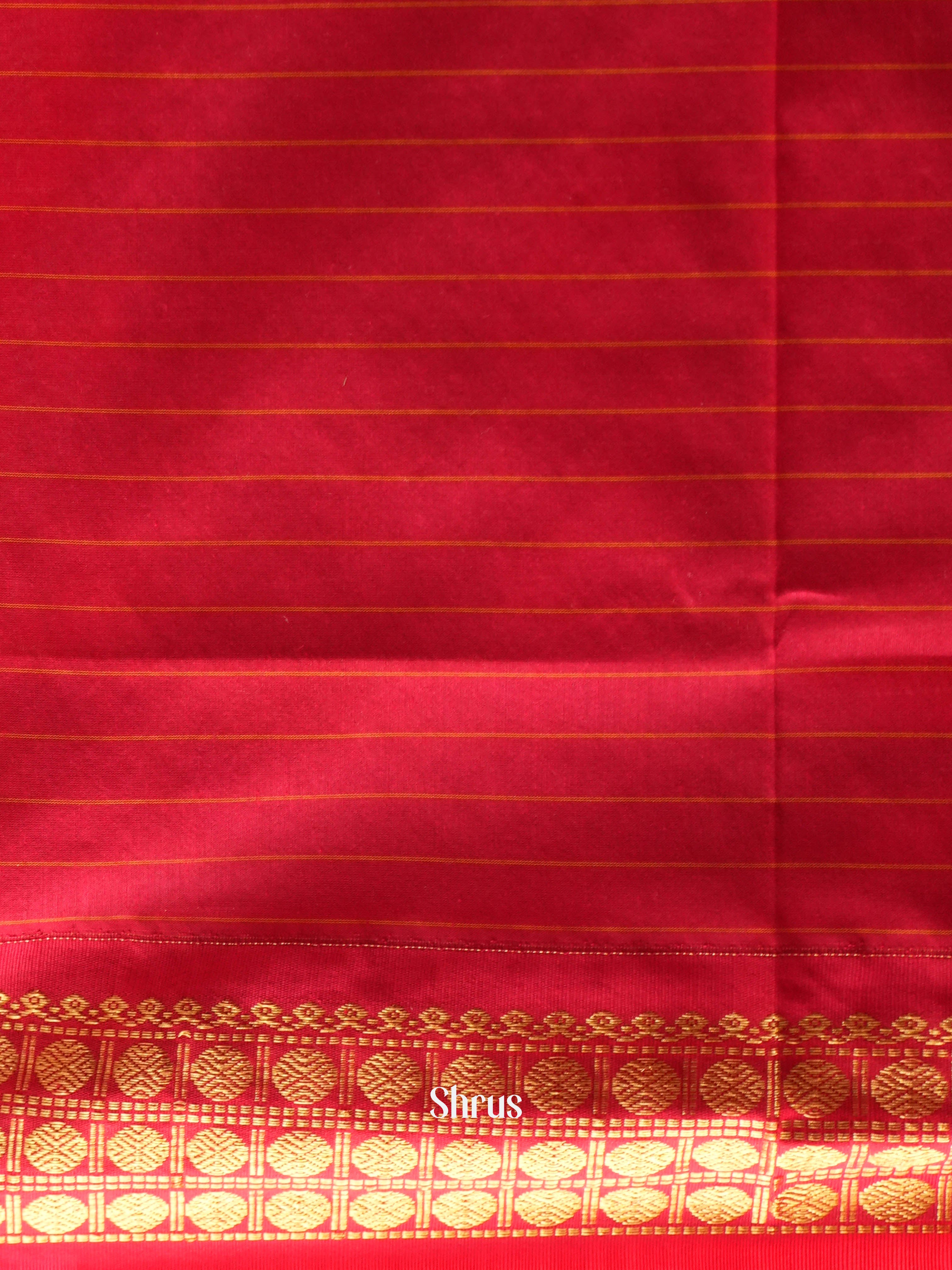 Mehandi Green & Red - Kalyani Cotton Saree - Shop on ShrusEternity.com