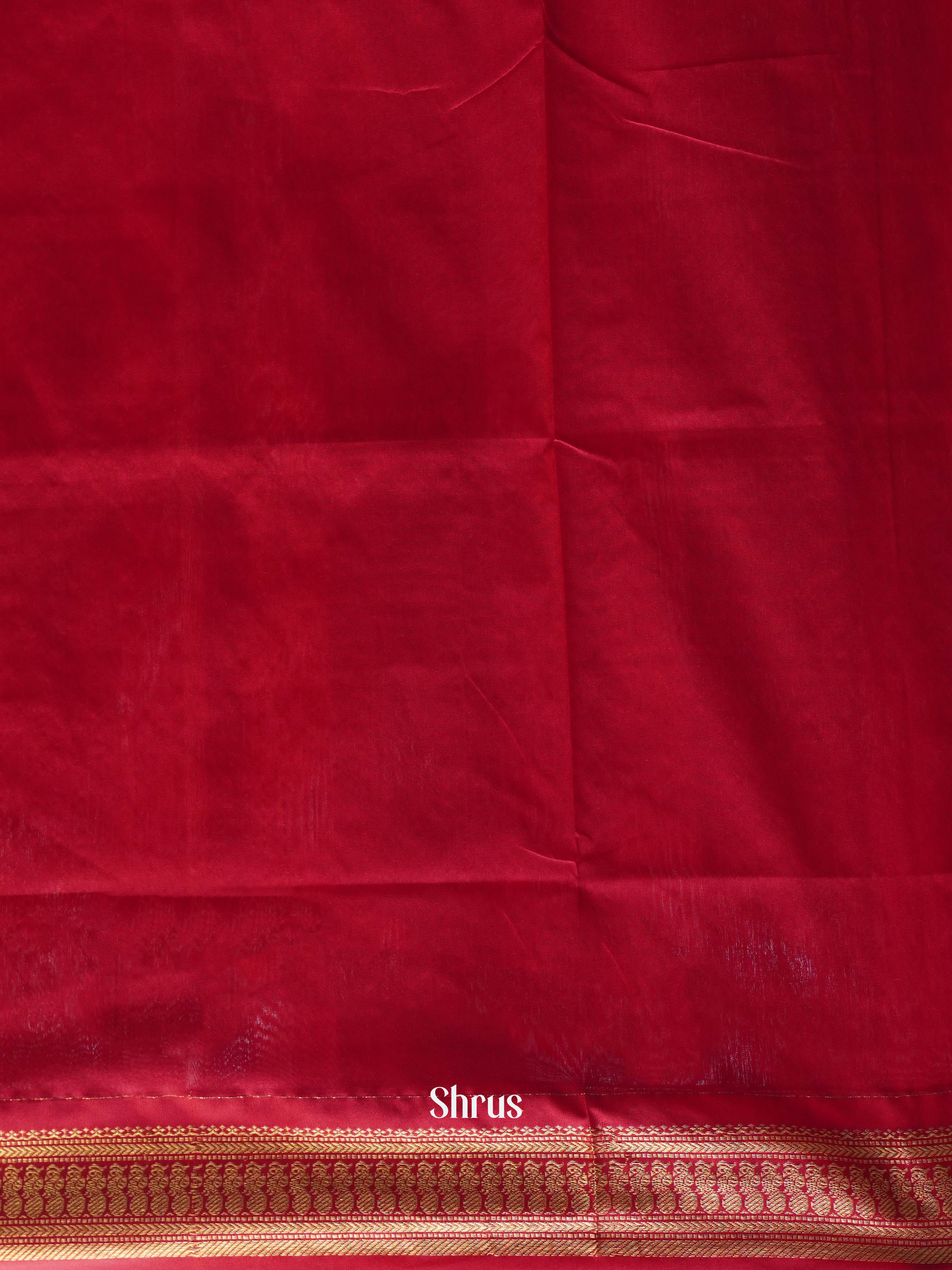 Orange & Red- Kalyani Cotton Saree - Shop on ShrusEternity.com
