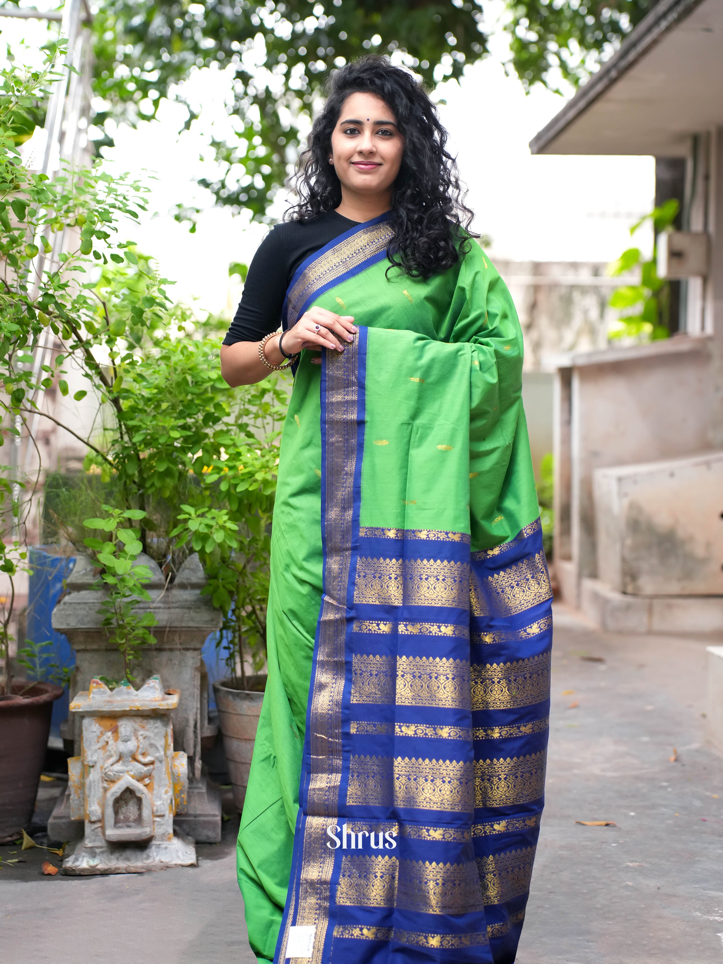 Green & Blue - Kalyani Cotton Saree - Shop on ShrusEternity.com