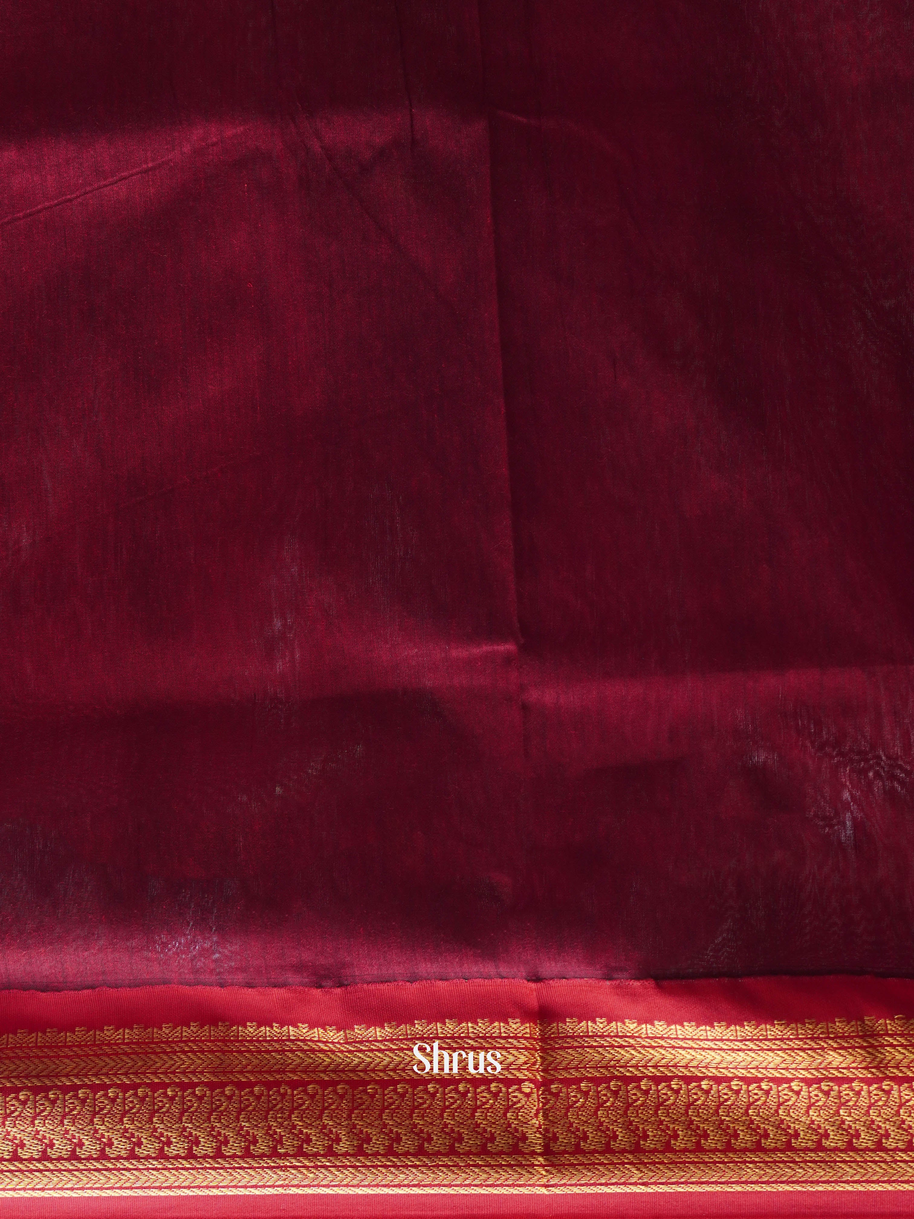 Blue & Maroon - Kalyani Cotton Saree - Shop on ShrusEternity.com