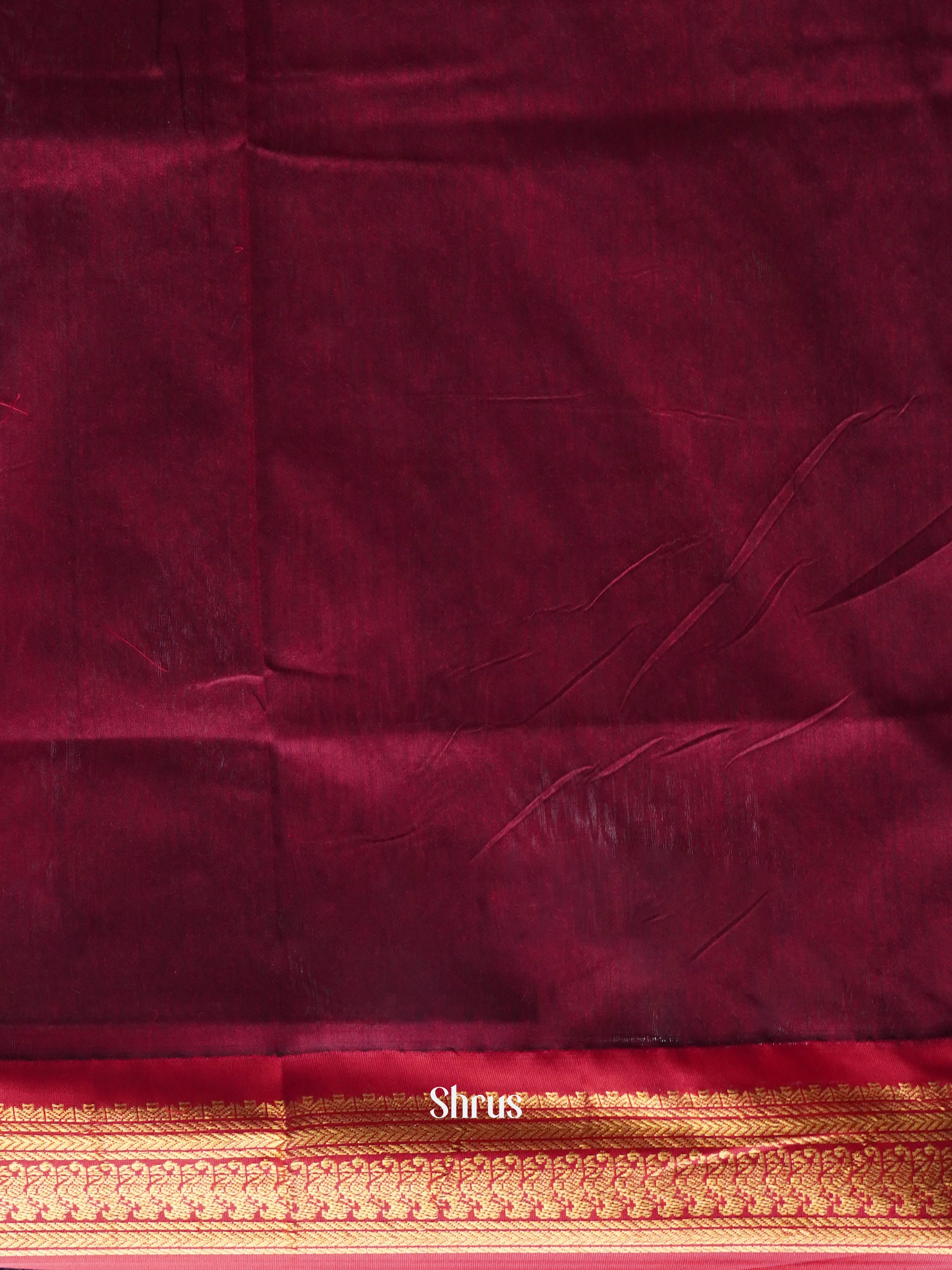 Blue & Maroon - Kalyani Cotton Saree - Shop on ShrusEternity.com