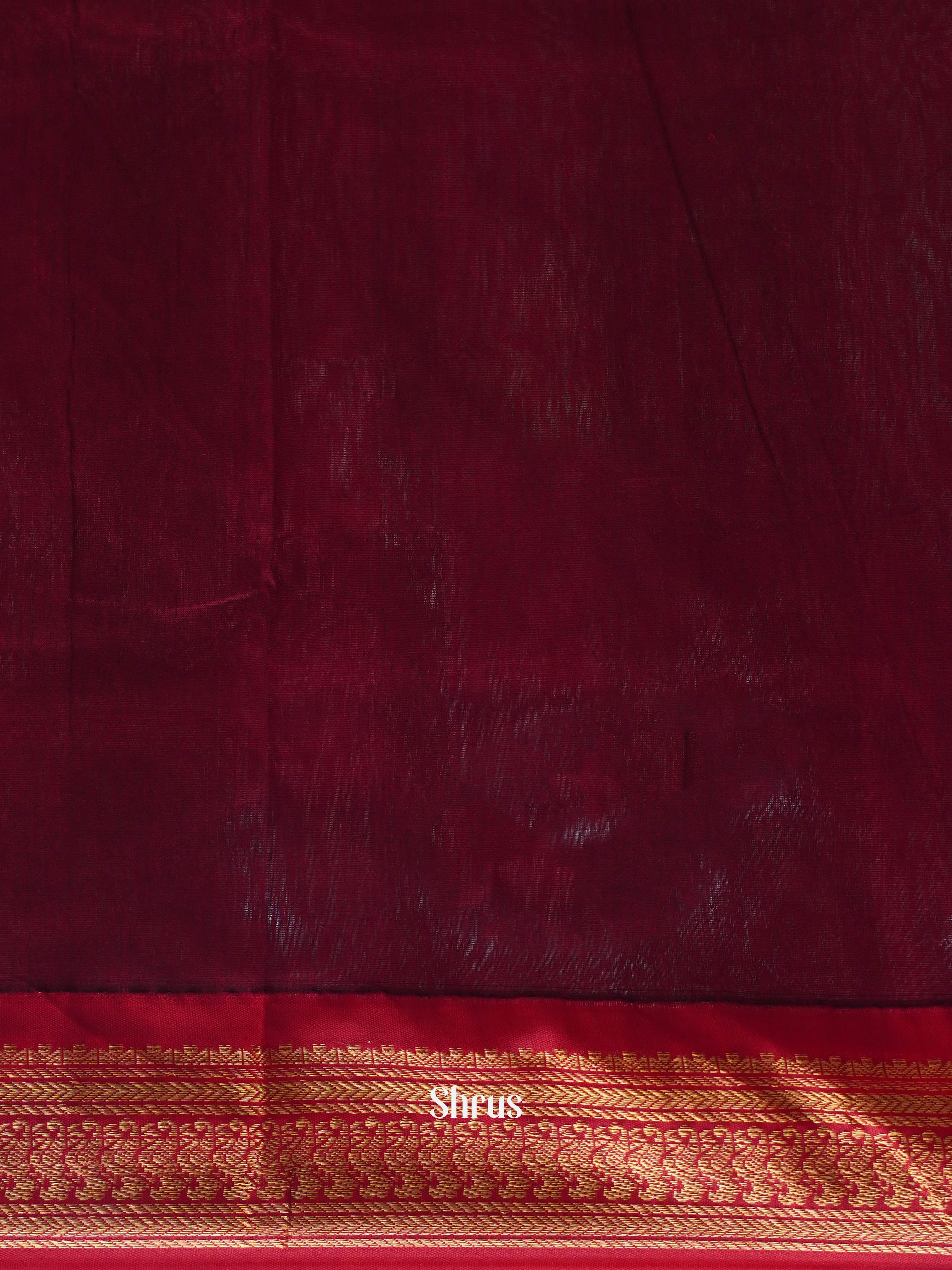 Green & Maroon- Kalyani Cotton Saree - Shop on ShrusEternity.com