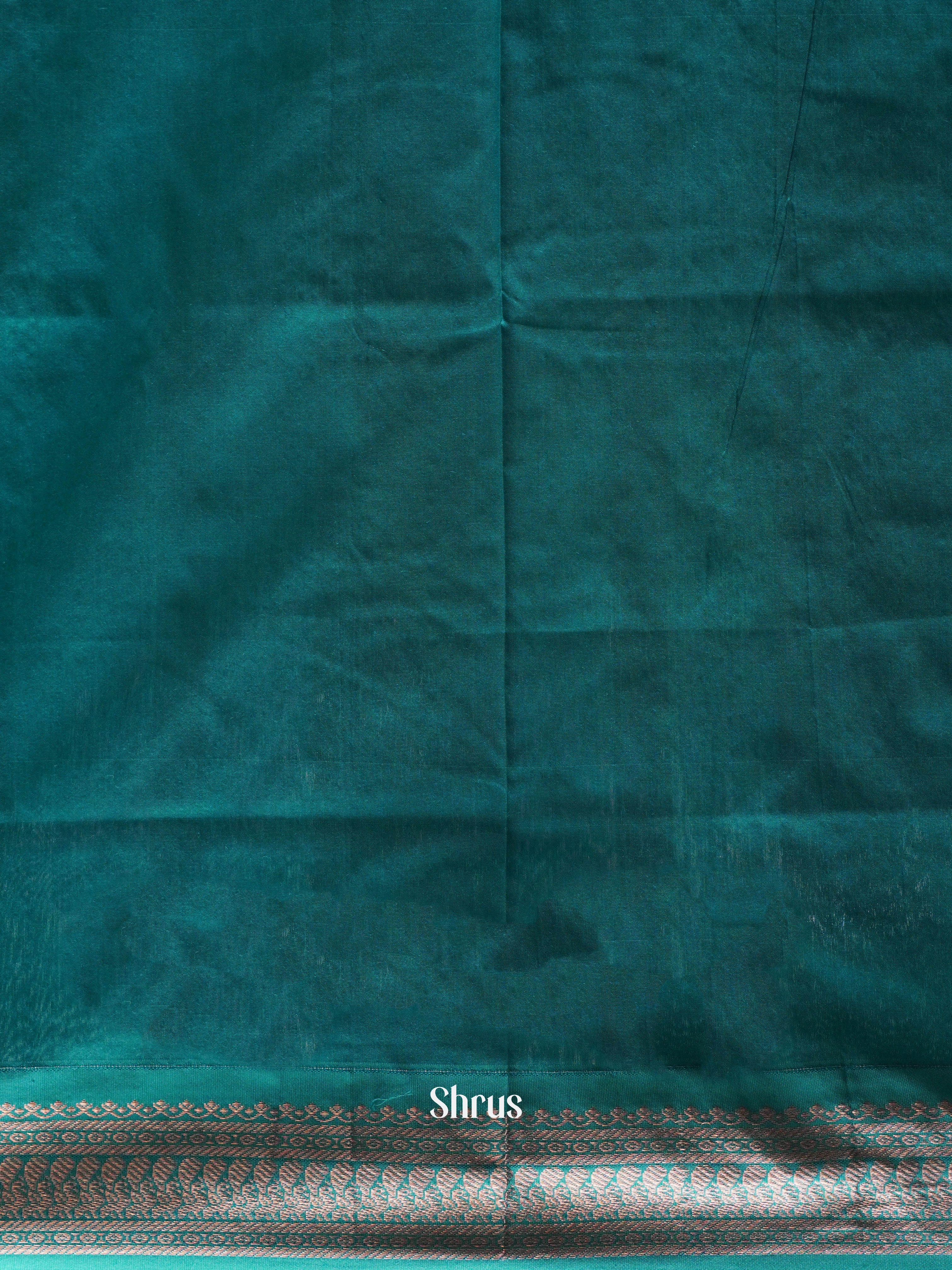 Ice Blue & Teal - Kalyani Cotton Saree - Shop on ShrusEternity.com