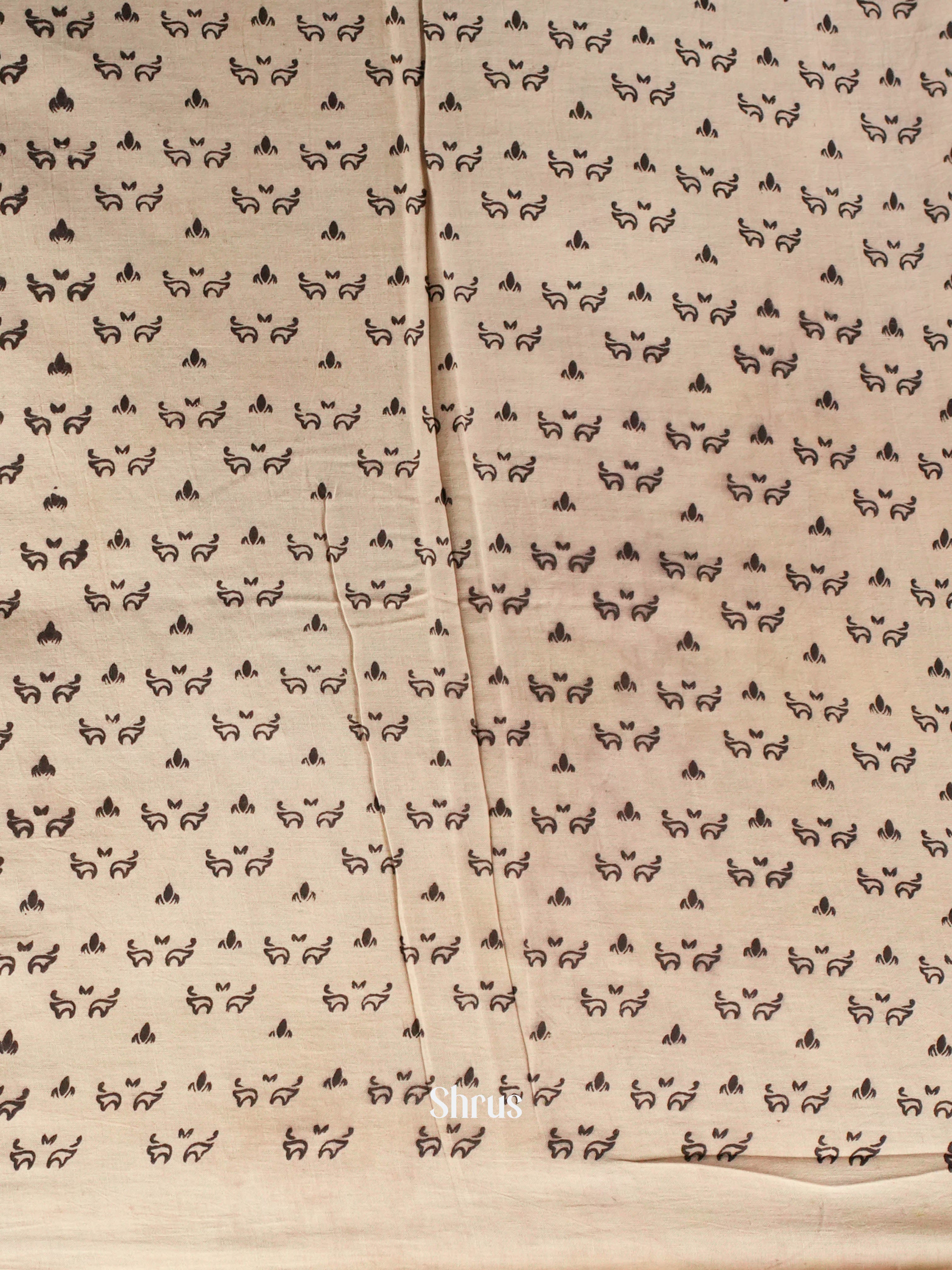 Cream & Pink- kalamkari-cotton Saree - Shop on ShrusEternity.com