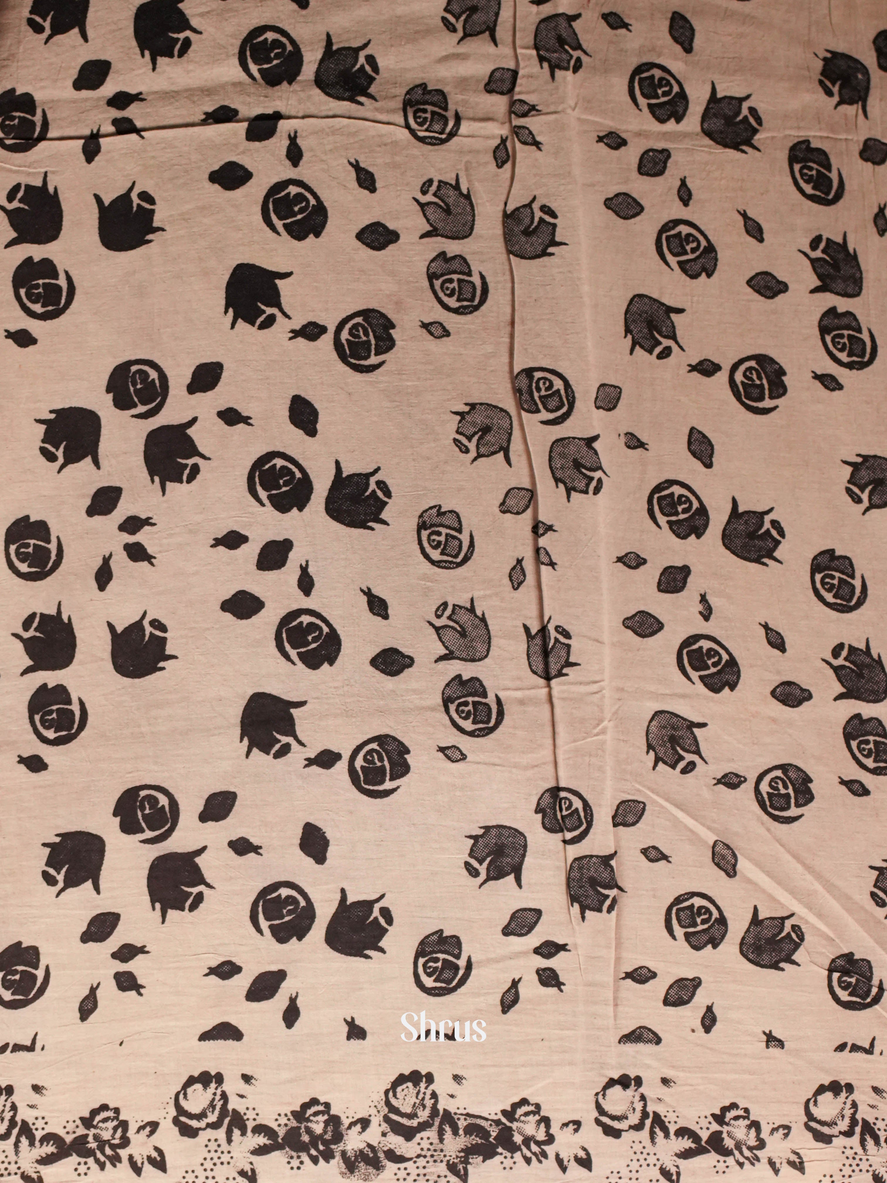 Cream & Red- kalamkari-cotton Saree - Shop on ShrusEternity.com