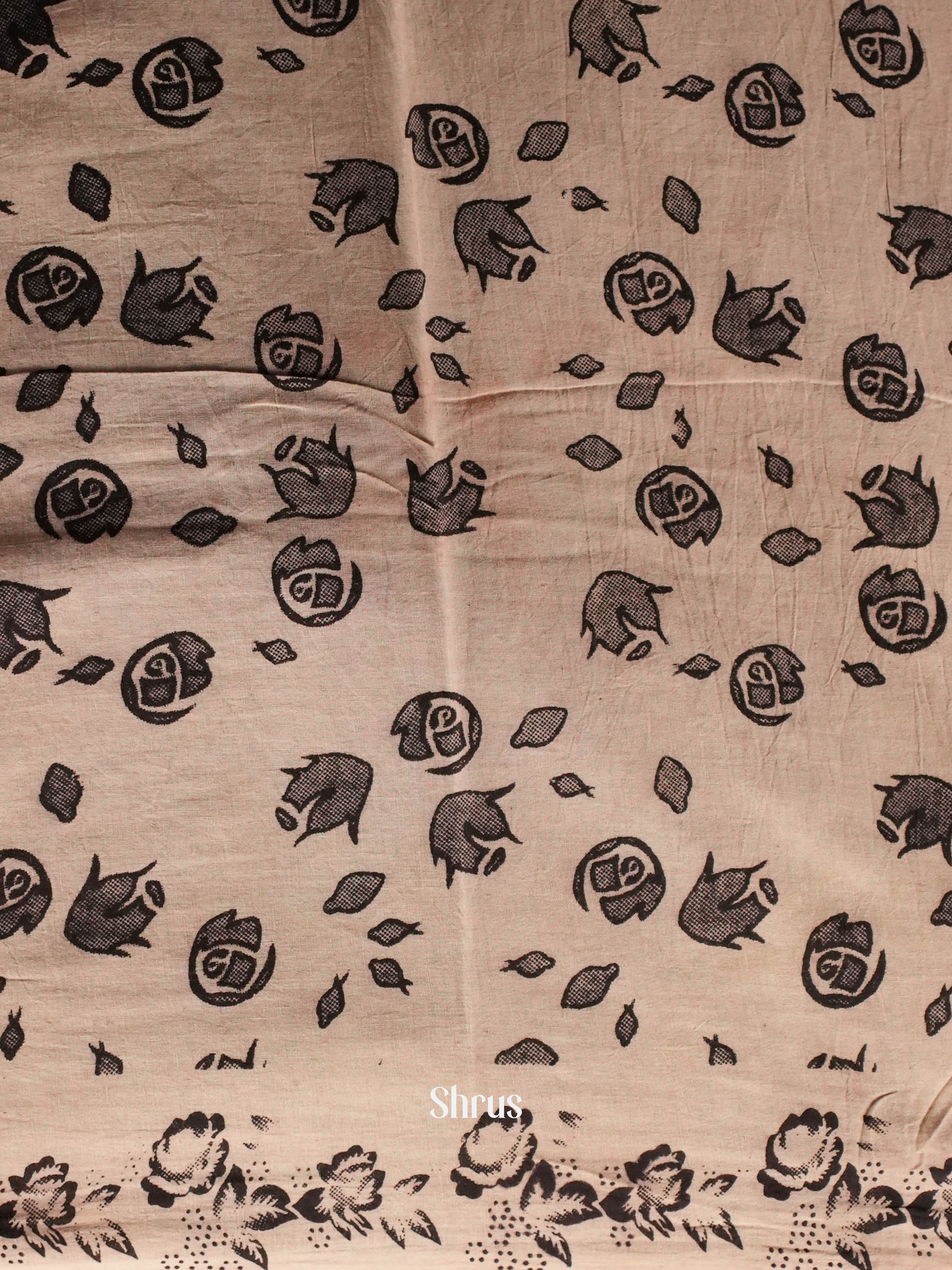 Cream & Red - kalamkari-cotton Saree - Shop on ShrusEternity.com