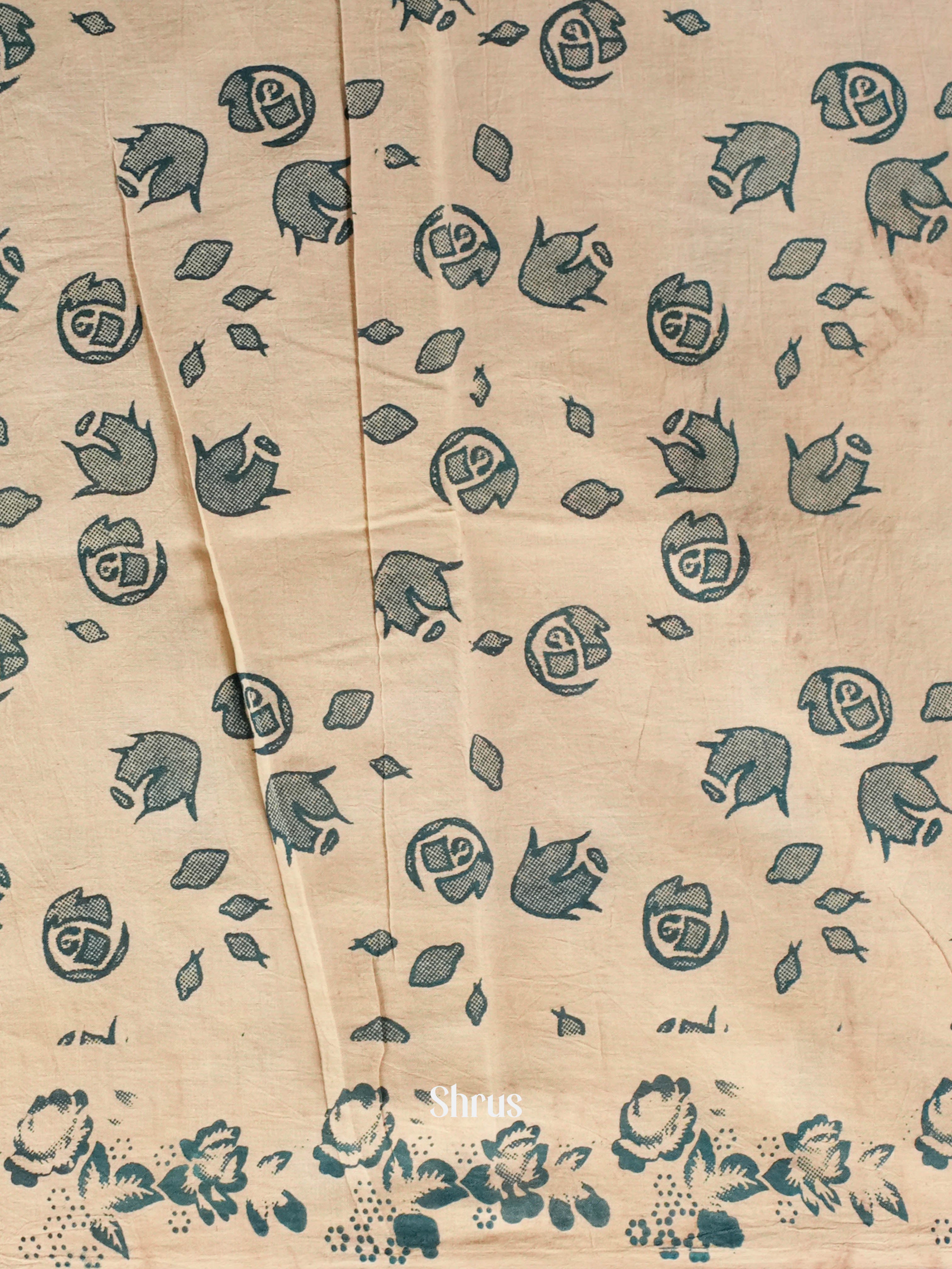 Mustard & Cream - kalamkari-cotton Saree - Shop on ShrusEternity.com