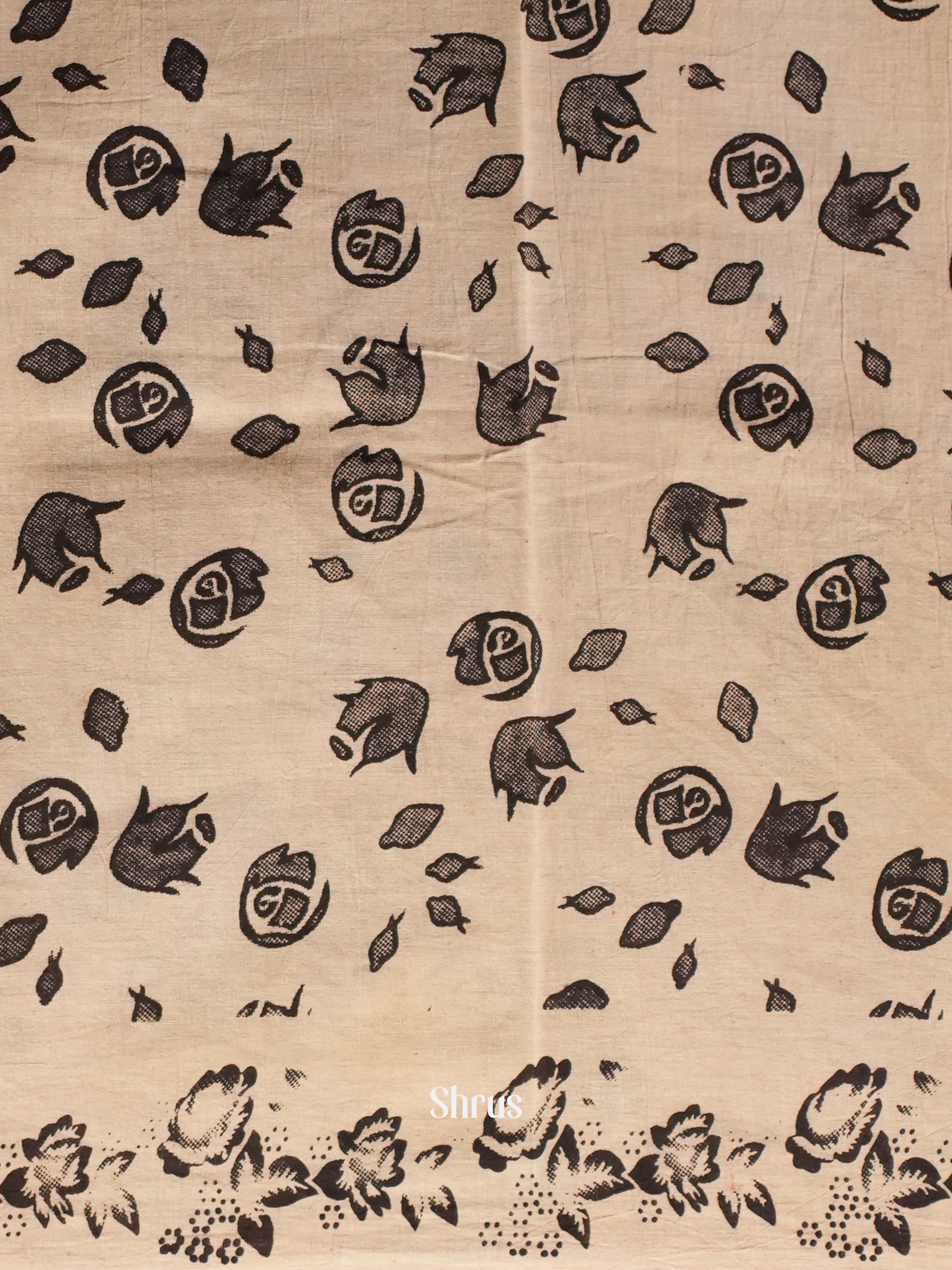 Maroon & Cream - kalamkari-cotton Saree - Shop on ShrusEternity.com