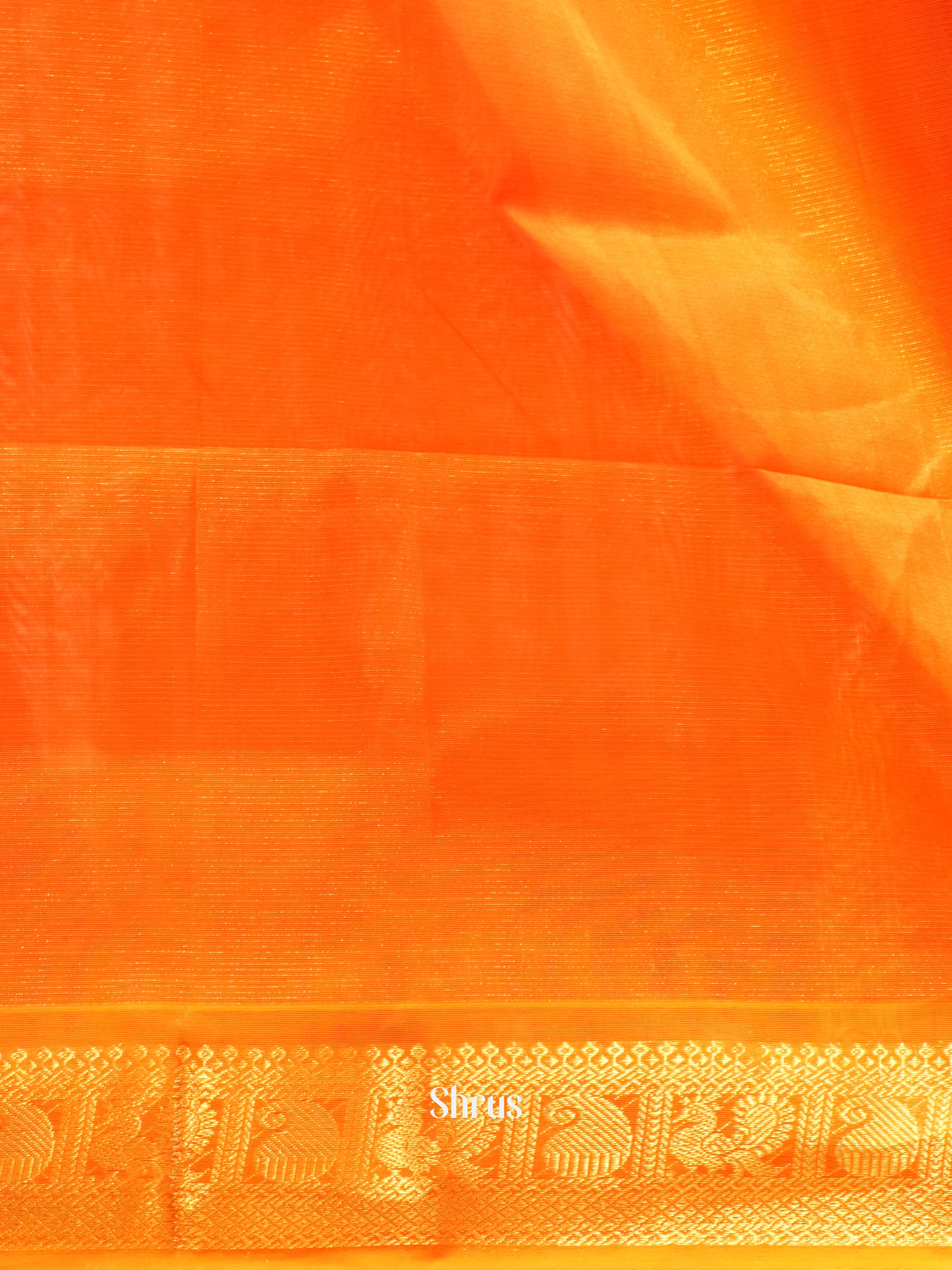 Violet & Orange- Silk Cotton Saree - Shop on ShrusEternity.com