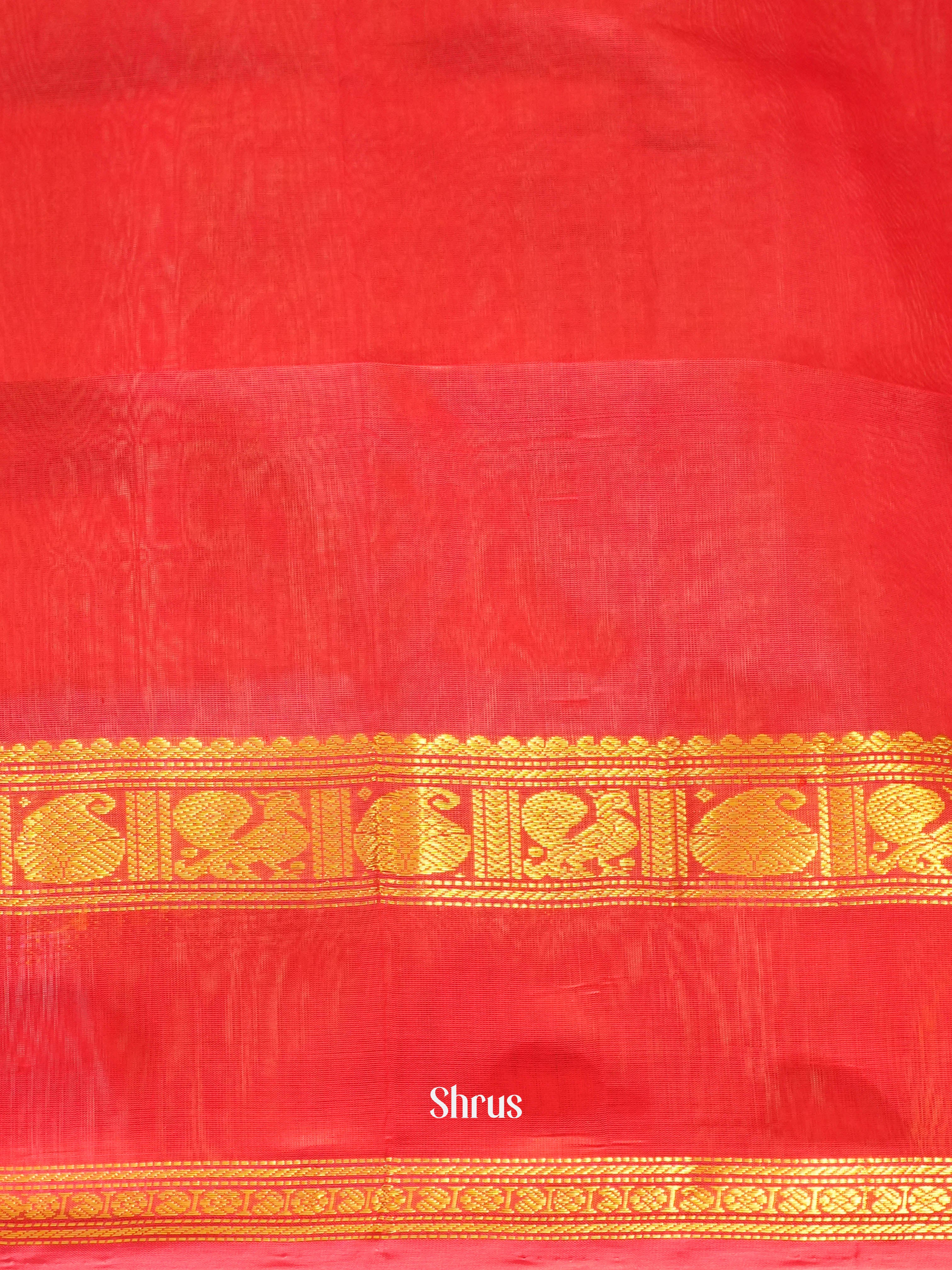 Yellow & Red - Silk Cotton Saree - Shop on ShrusEternity.com