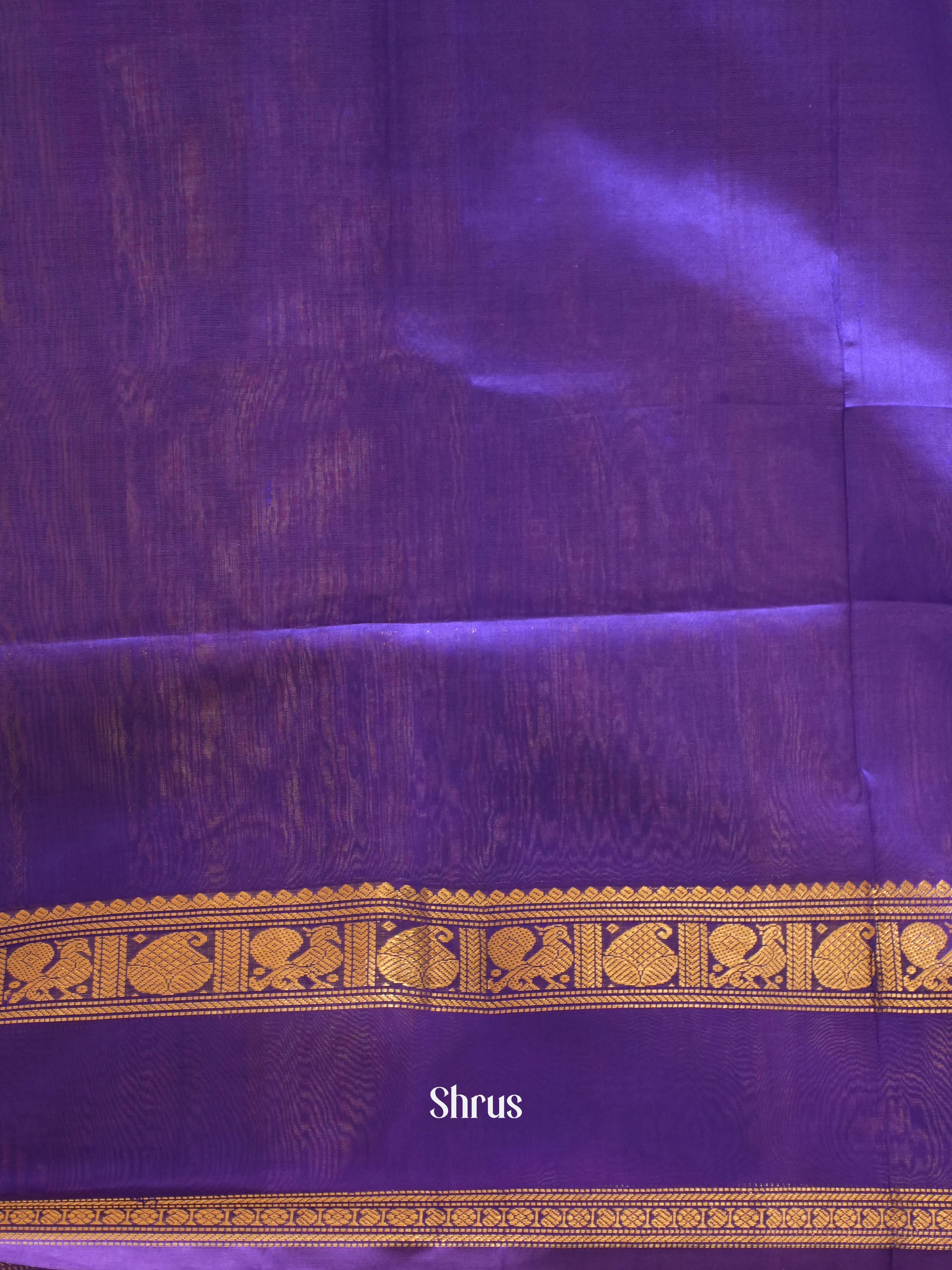 Red & Blue - Silk Cotton Saree - Shop on ShrusEternity.com