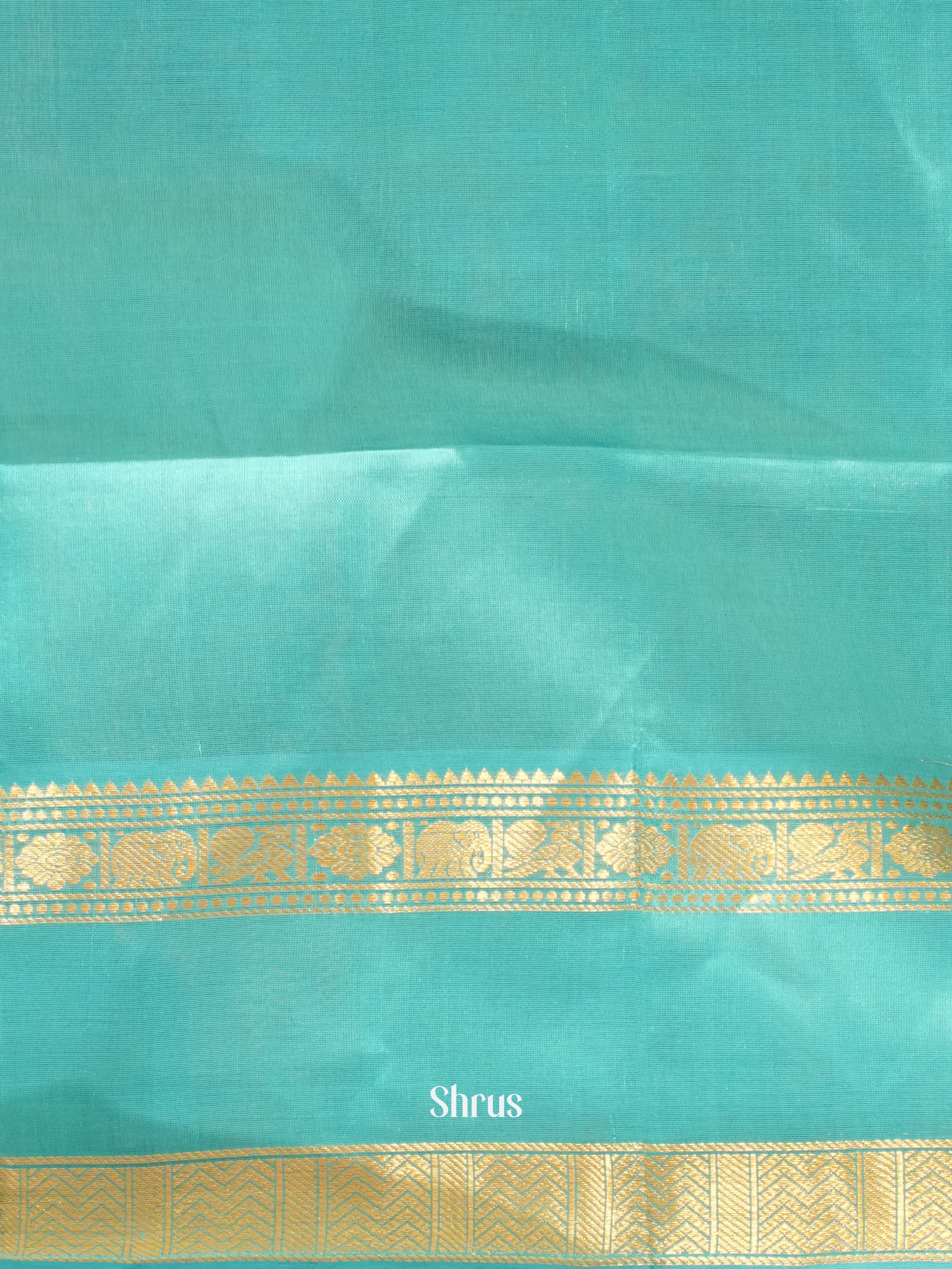 Purple & Teal - Silk Cotton Saree - Shop on ShrusEternity.com
