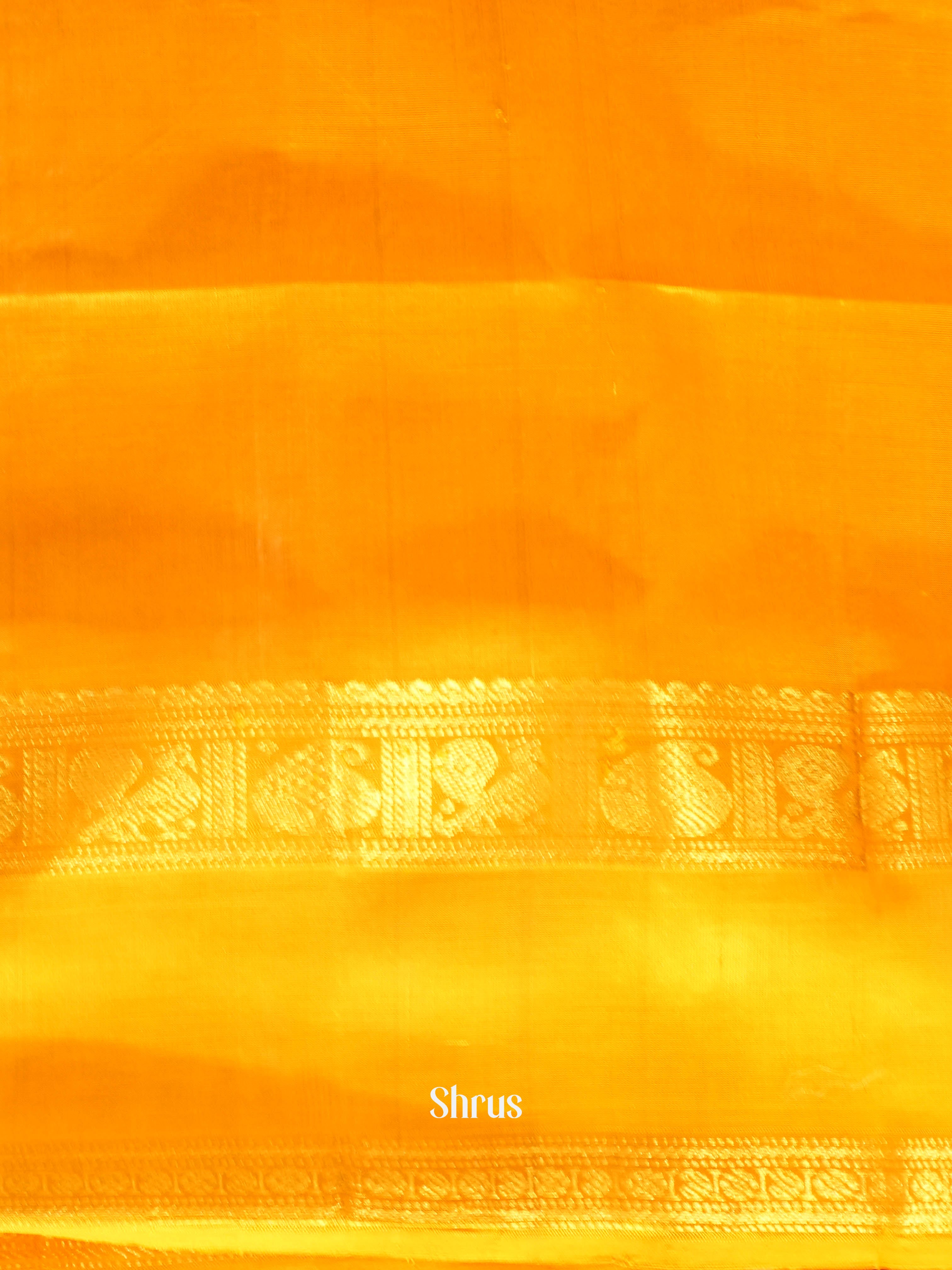 Blue & Yellow- Silk Cotton Saree - Shop on ShrusEternity.com