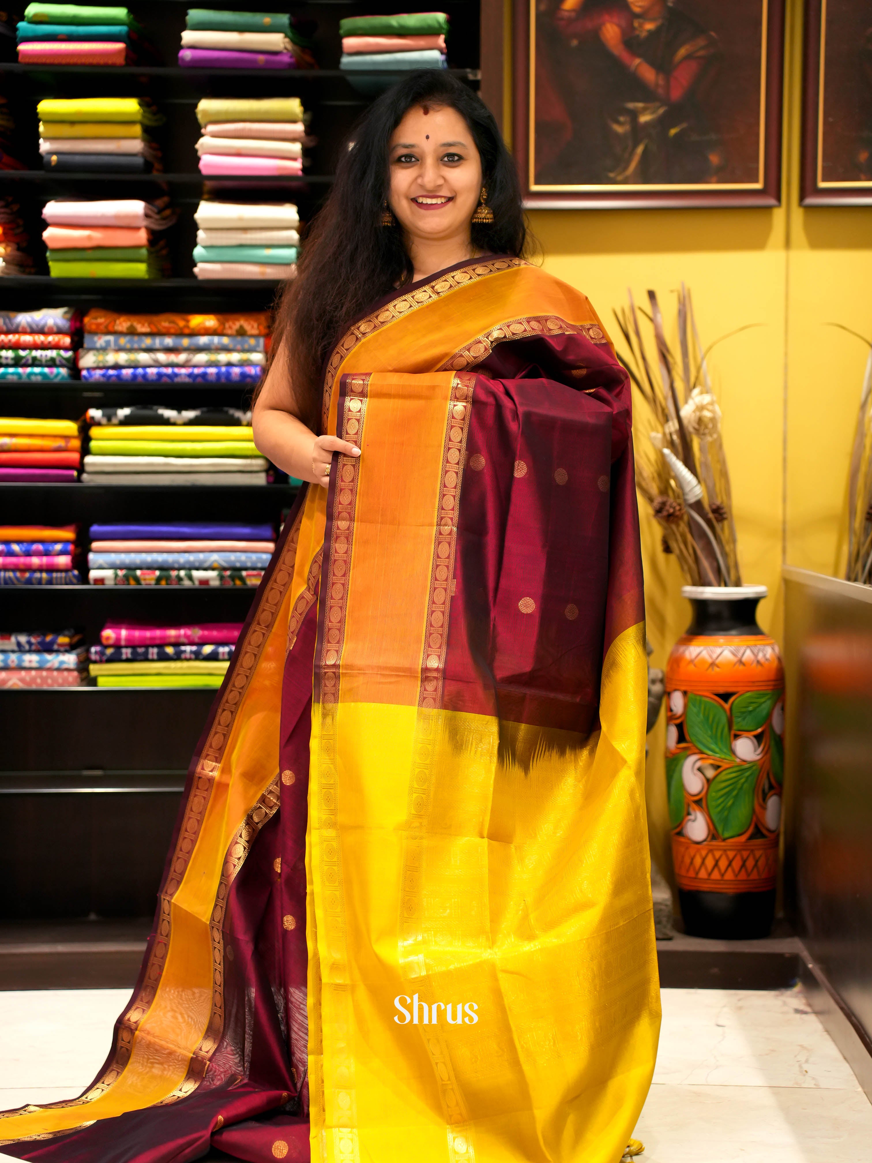 CHS03069 - Silk Cotton Saree - Shop on ShrusEternity.com