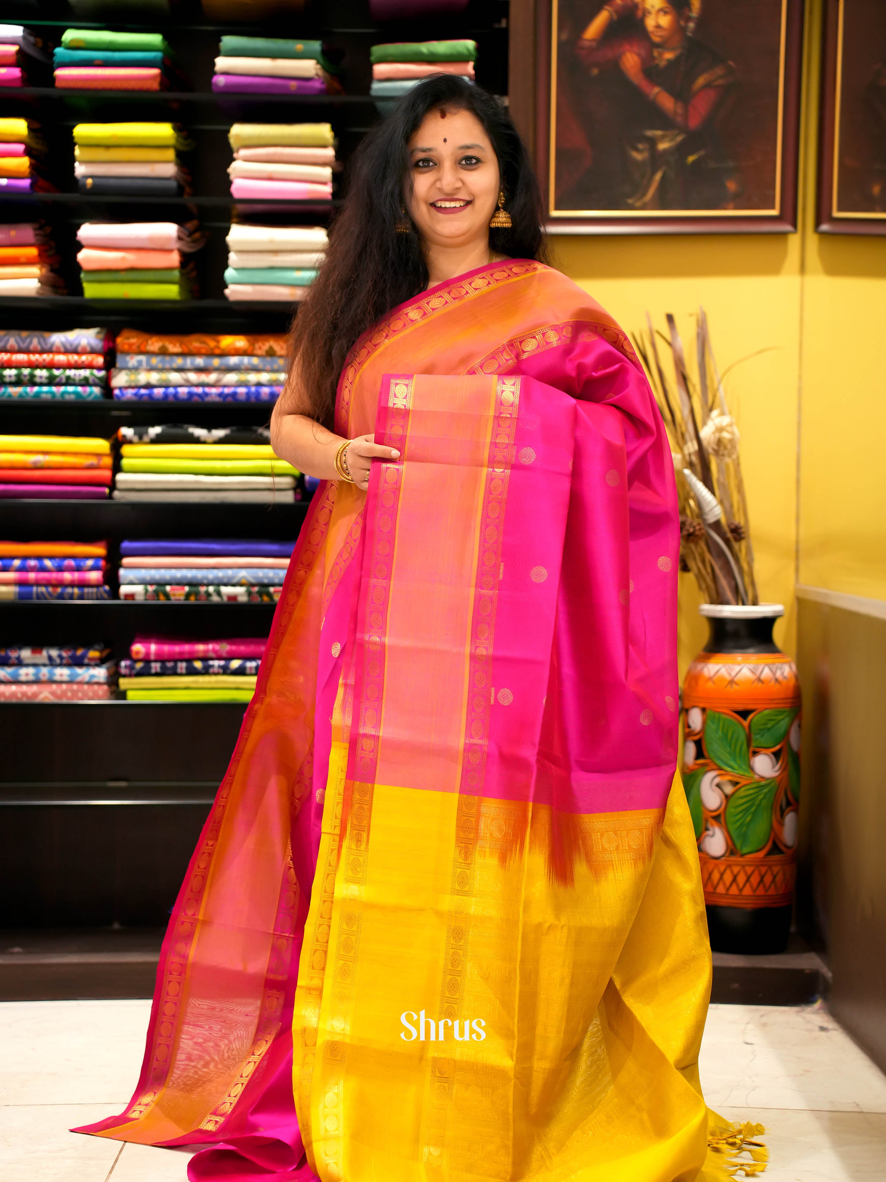 CHS03071 - Silk Cotton Saree - Shop on ShrusEternity.com