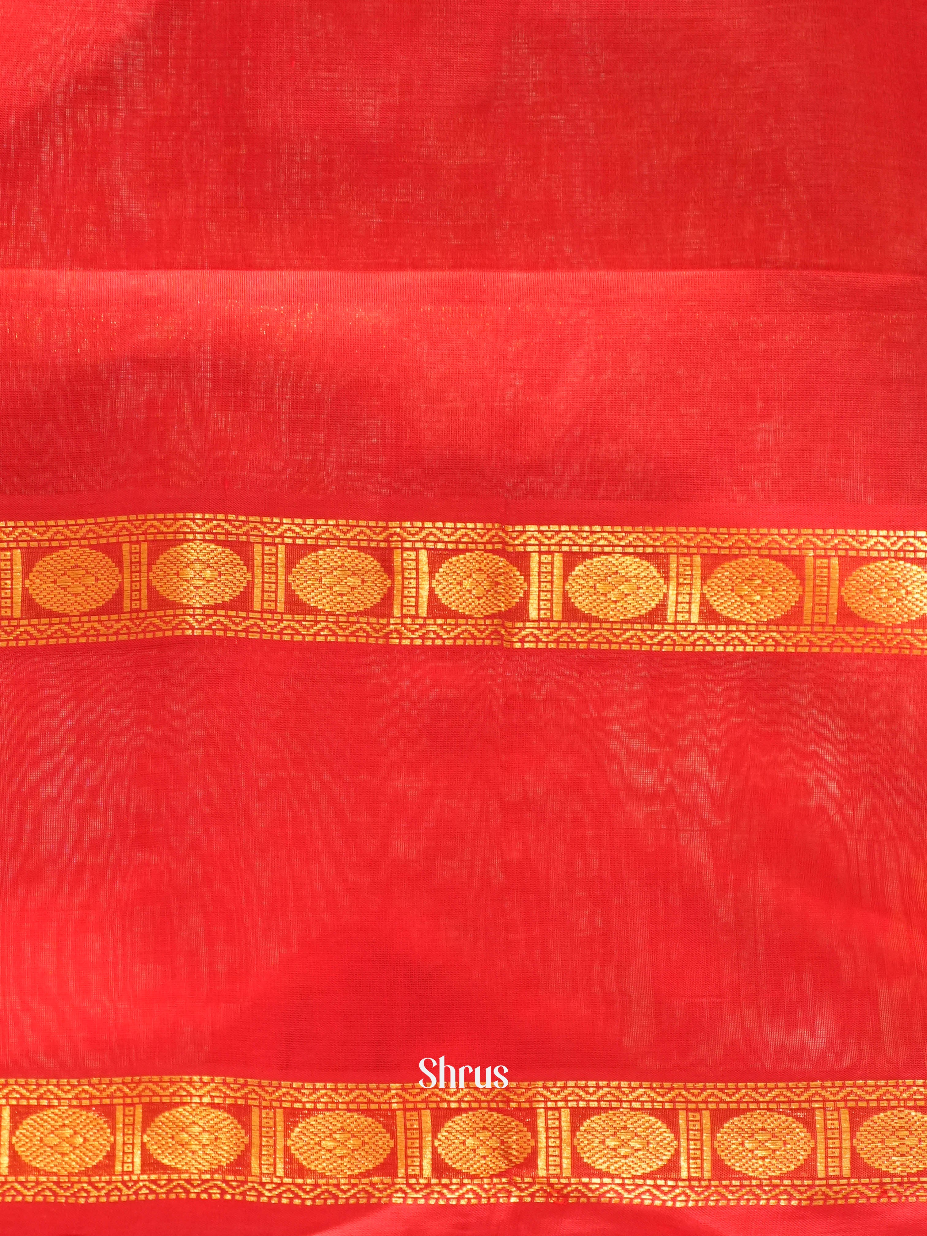 Green & Red - Silk Cotton Saree - Shop on ShrusEternity.com