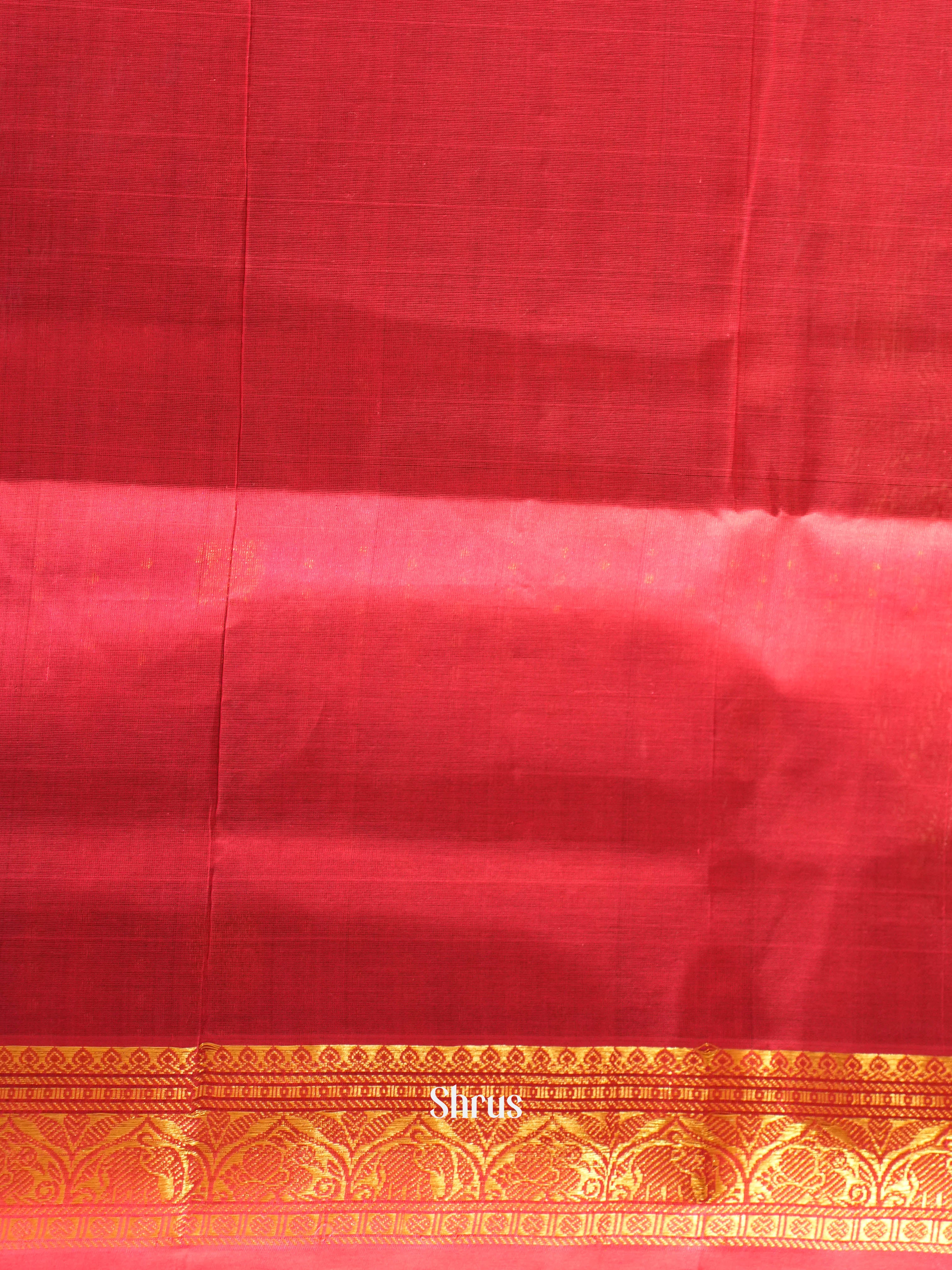Violet & Red - Silk Cotton Saree - Shop on ShrusEternity.com