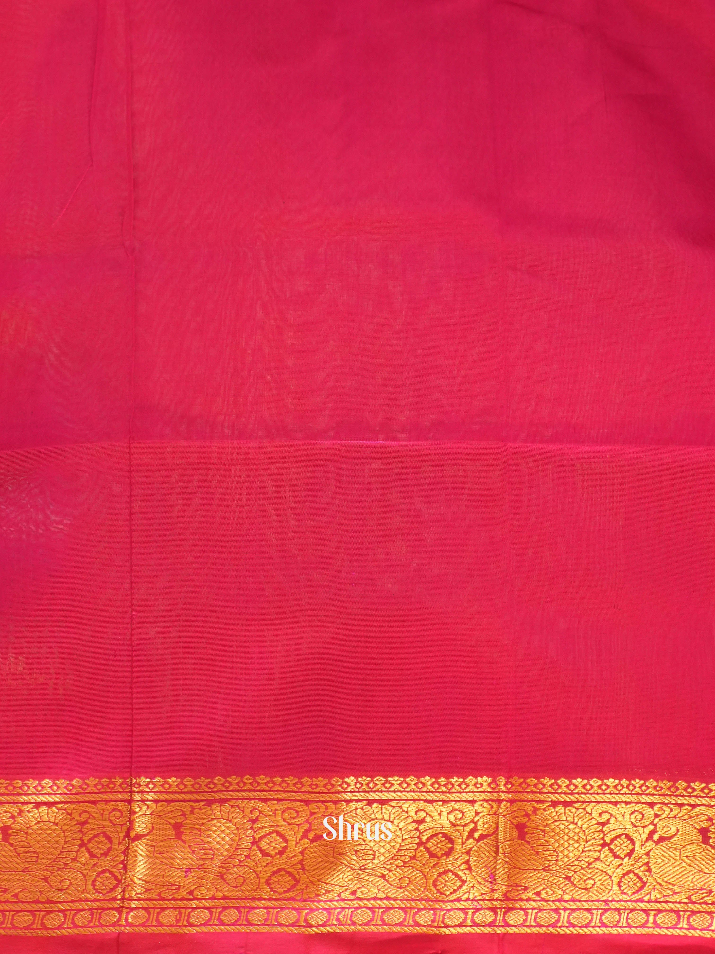 Grey & Pink - Silk Cotton Saree - Shop on ShrusEternity.com
