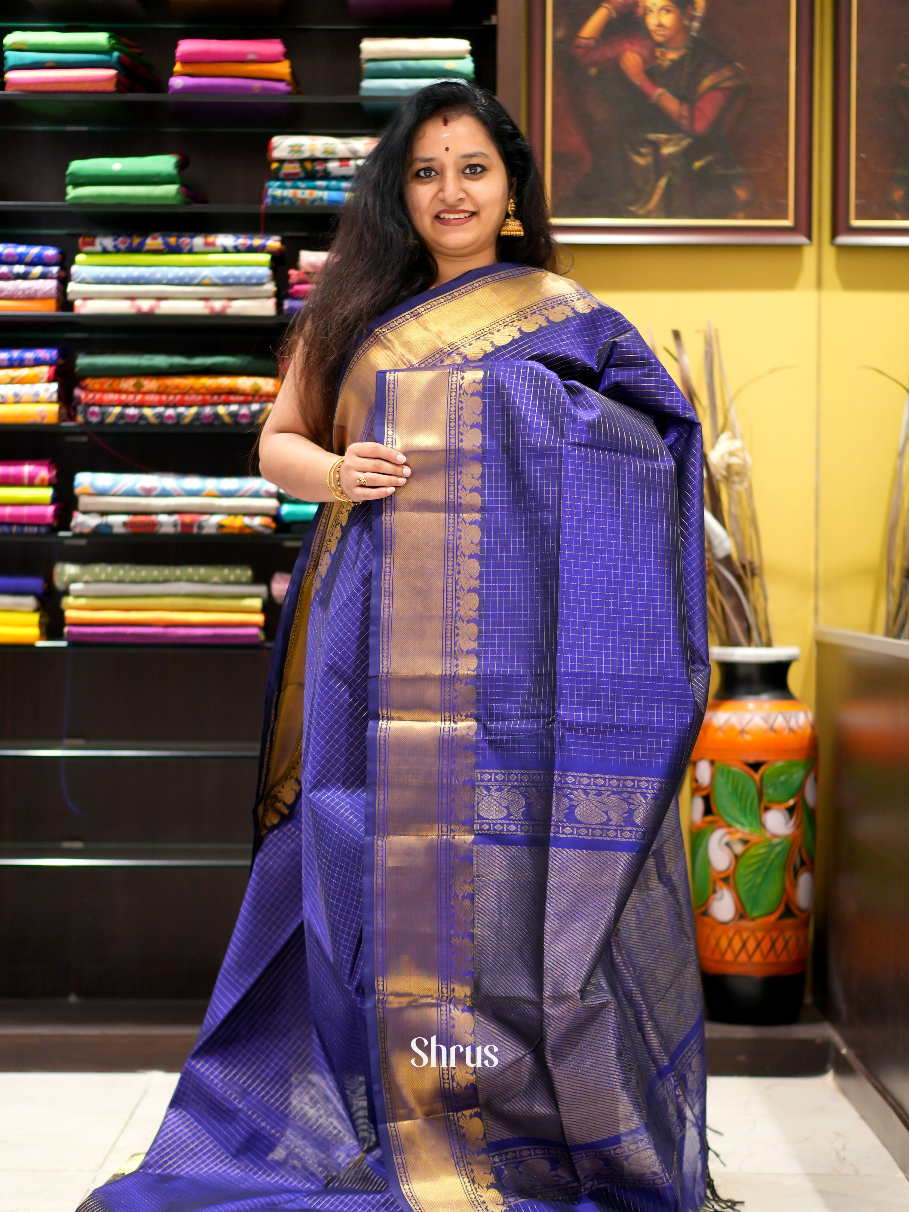 Violet(Single Tone) - Silk Cotton Saree - Shop on ShrusEternity.com