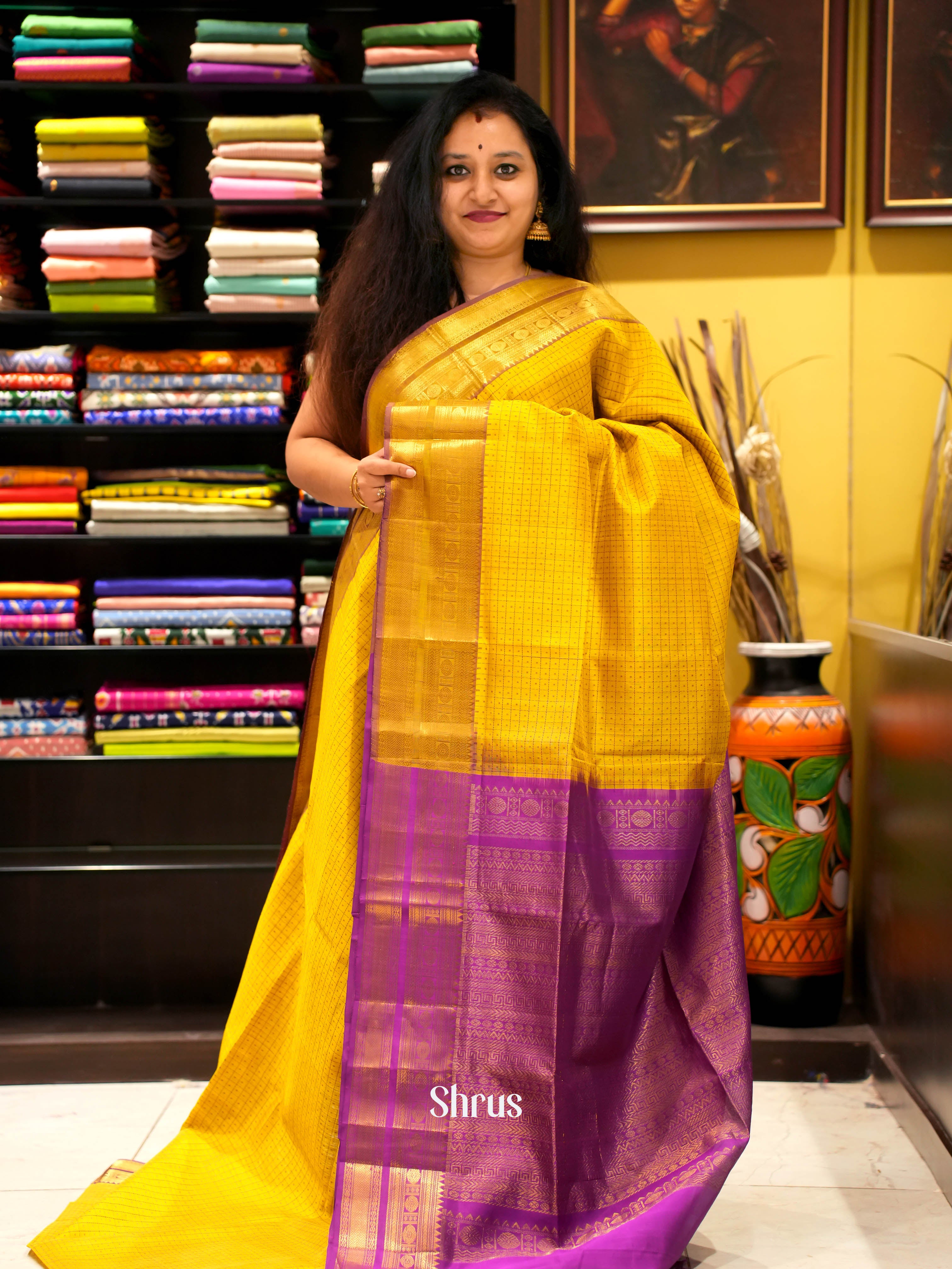 CHS03094 - Silk Cotton Saree - Shop on ShrusEternity.com