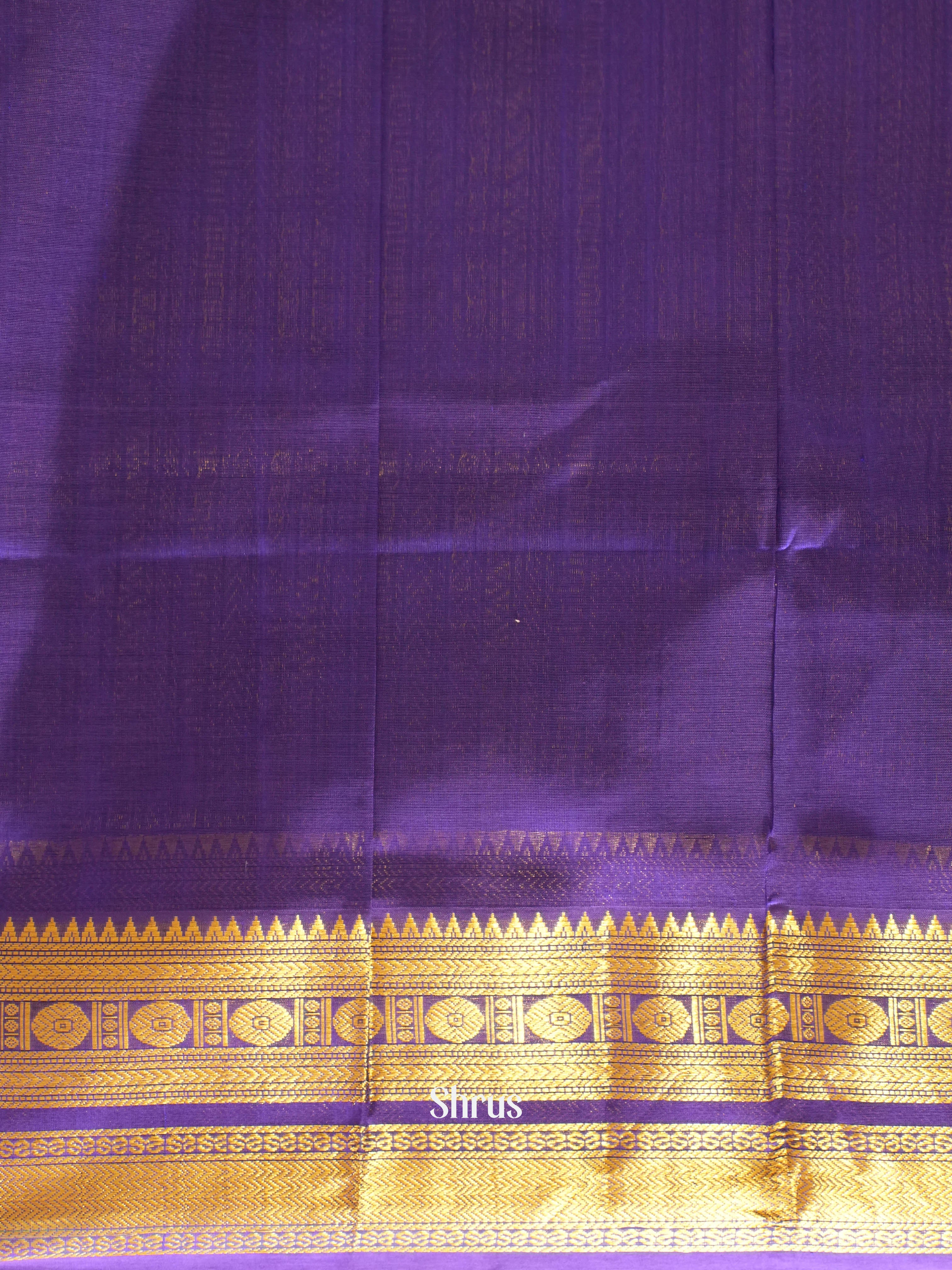 Green & Violet - Silk Cotton Saree - Shop on ShrusEternity.com