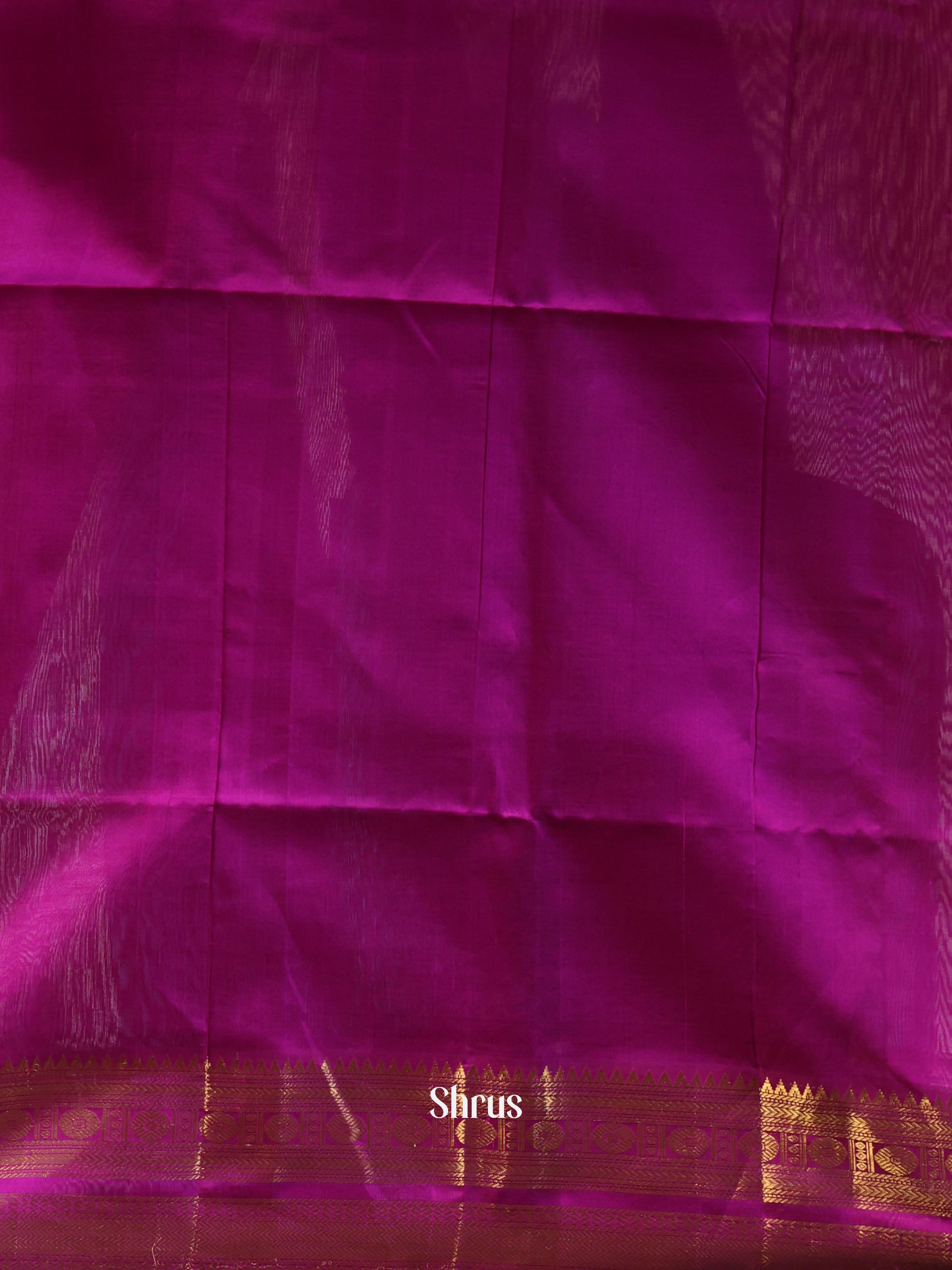 Yellow & Majenta - Silk Cotton Saree - Shop on ShrusEternity.com