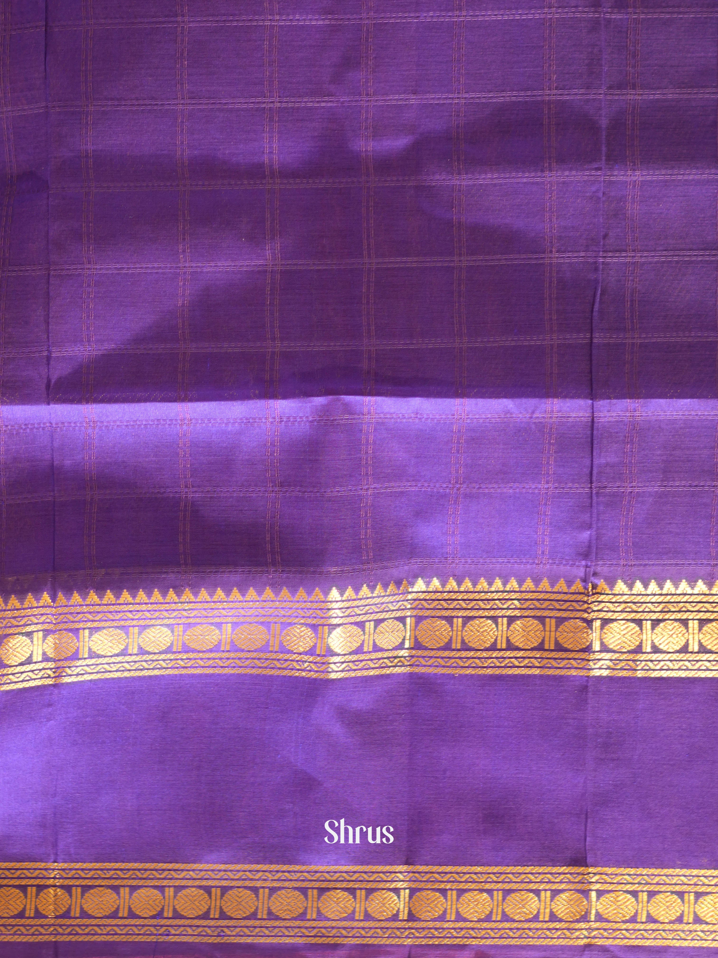 Pink & Violet - Silk Cotton Saree - Shop on ShrusEternity.com