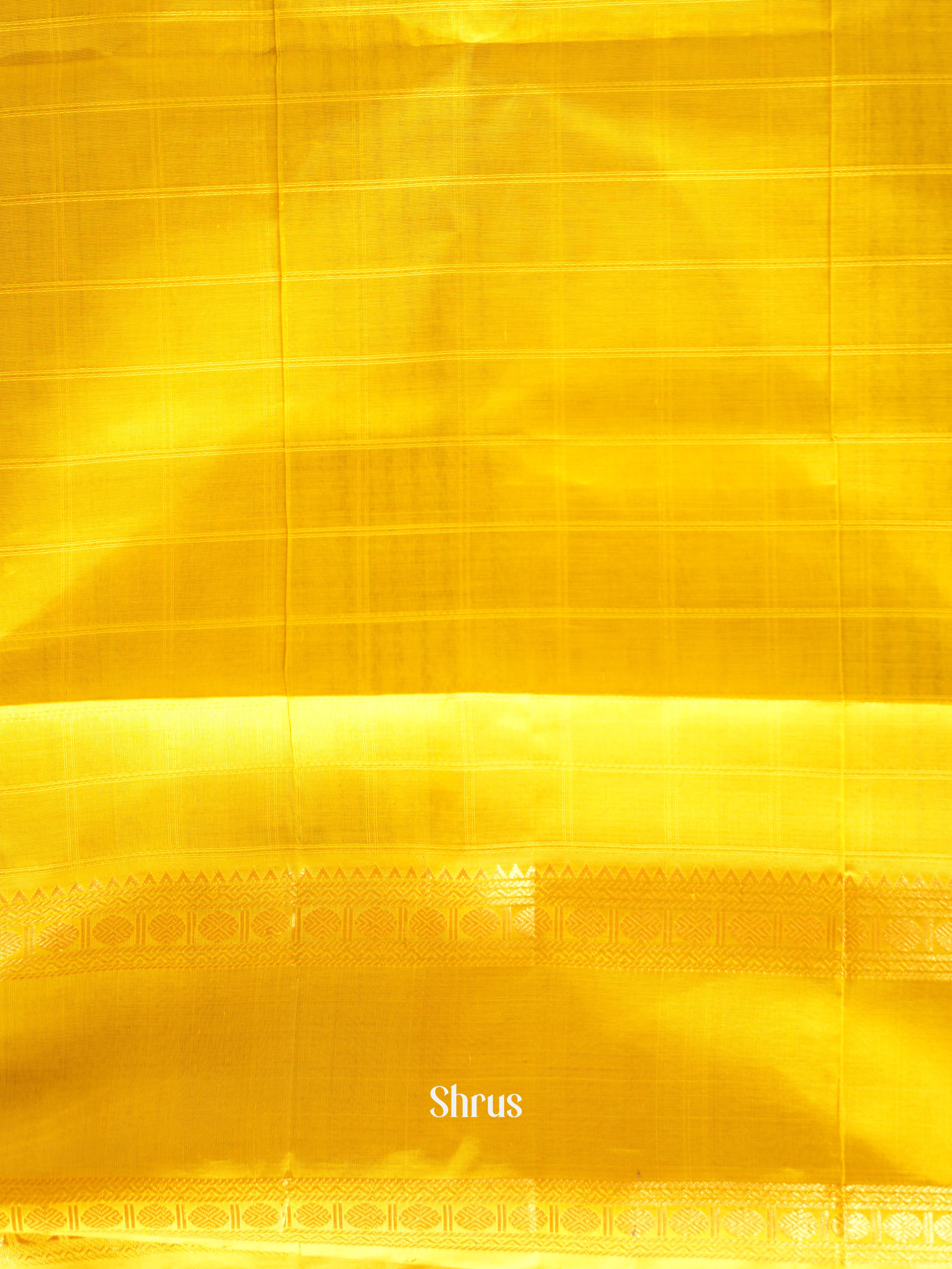 Purple & Yellow - Silk Cotton Saree - Shop on ShrusEternity.com