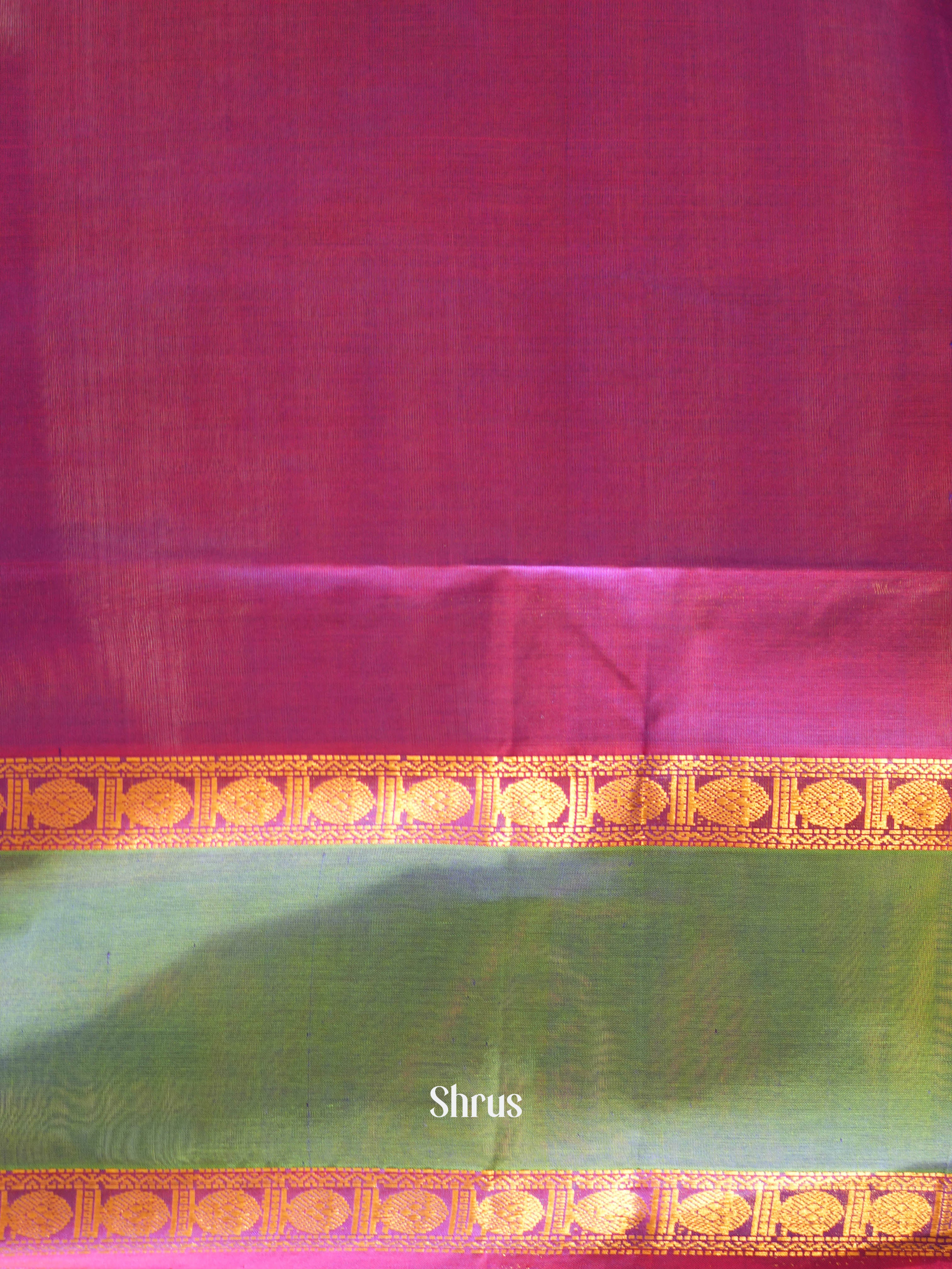 Purple & Green - Silk Cotton Saree - Shop on ShrusEternity.com