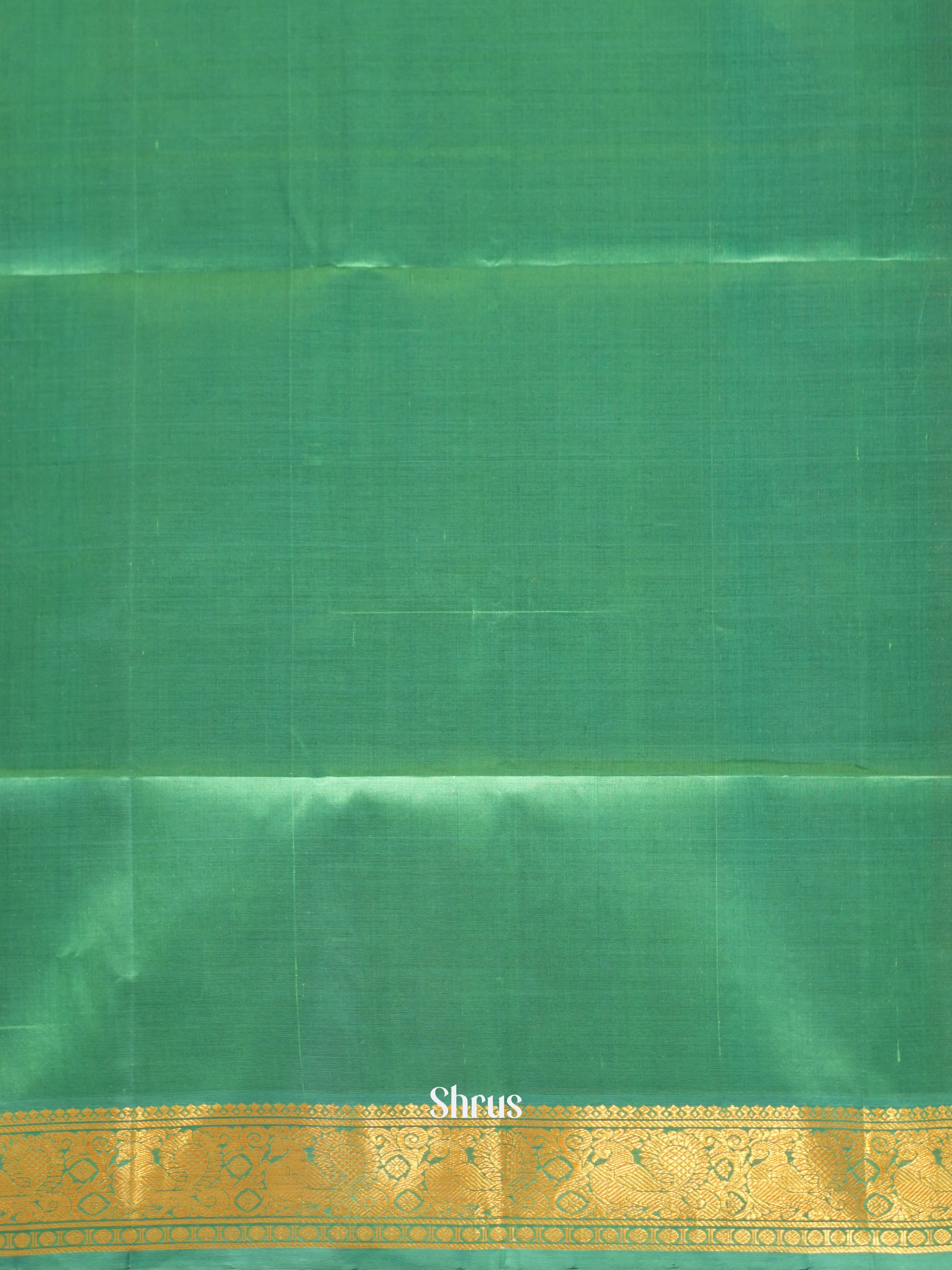 Maroon & Green - Silk Cotton Saree - Shop on ShrusEternity.com