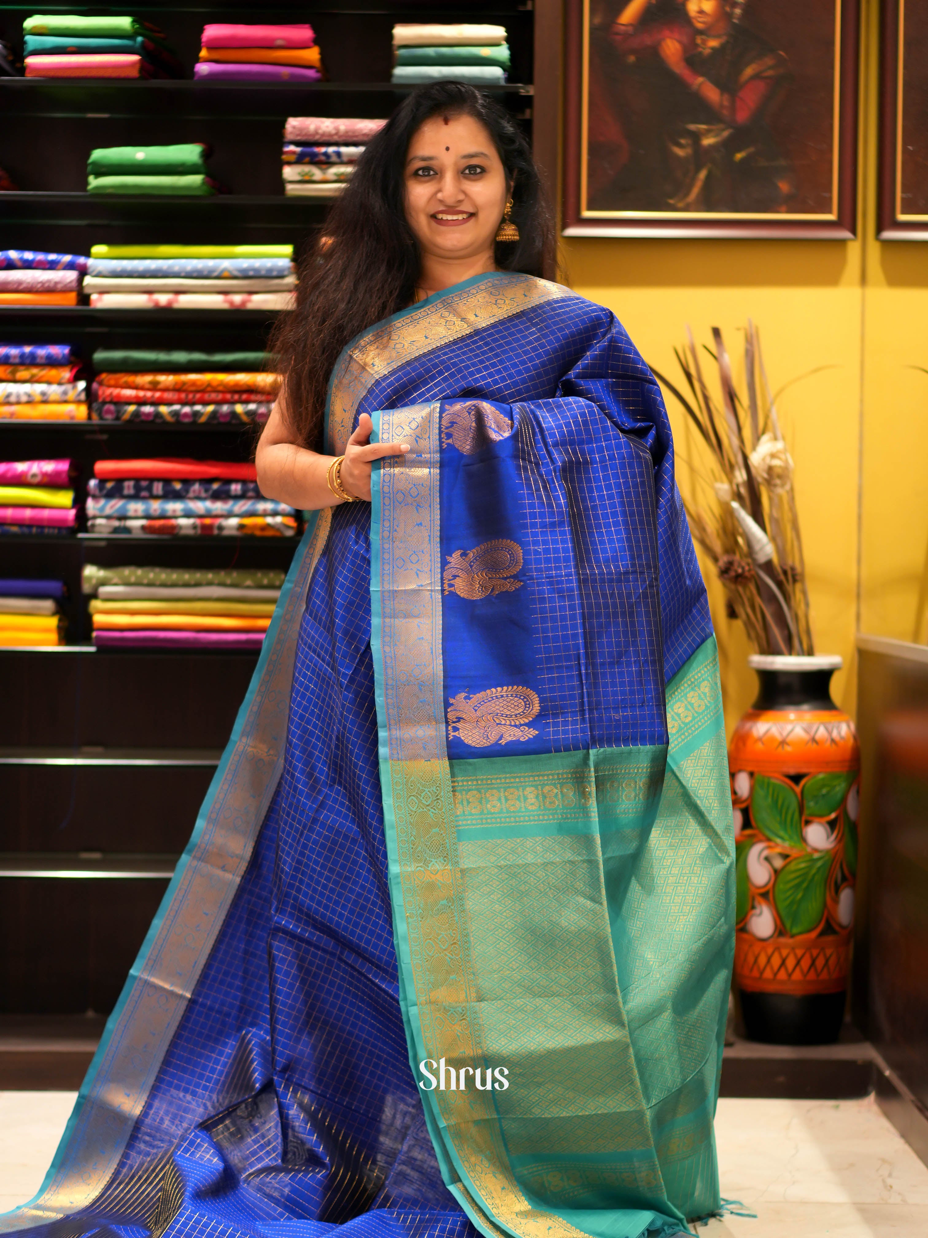 CHS03129 - Silk Cotton Saree - Shop on ShrusEternity.com