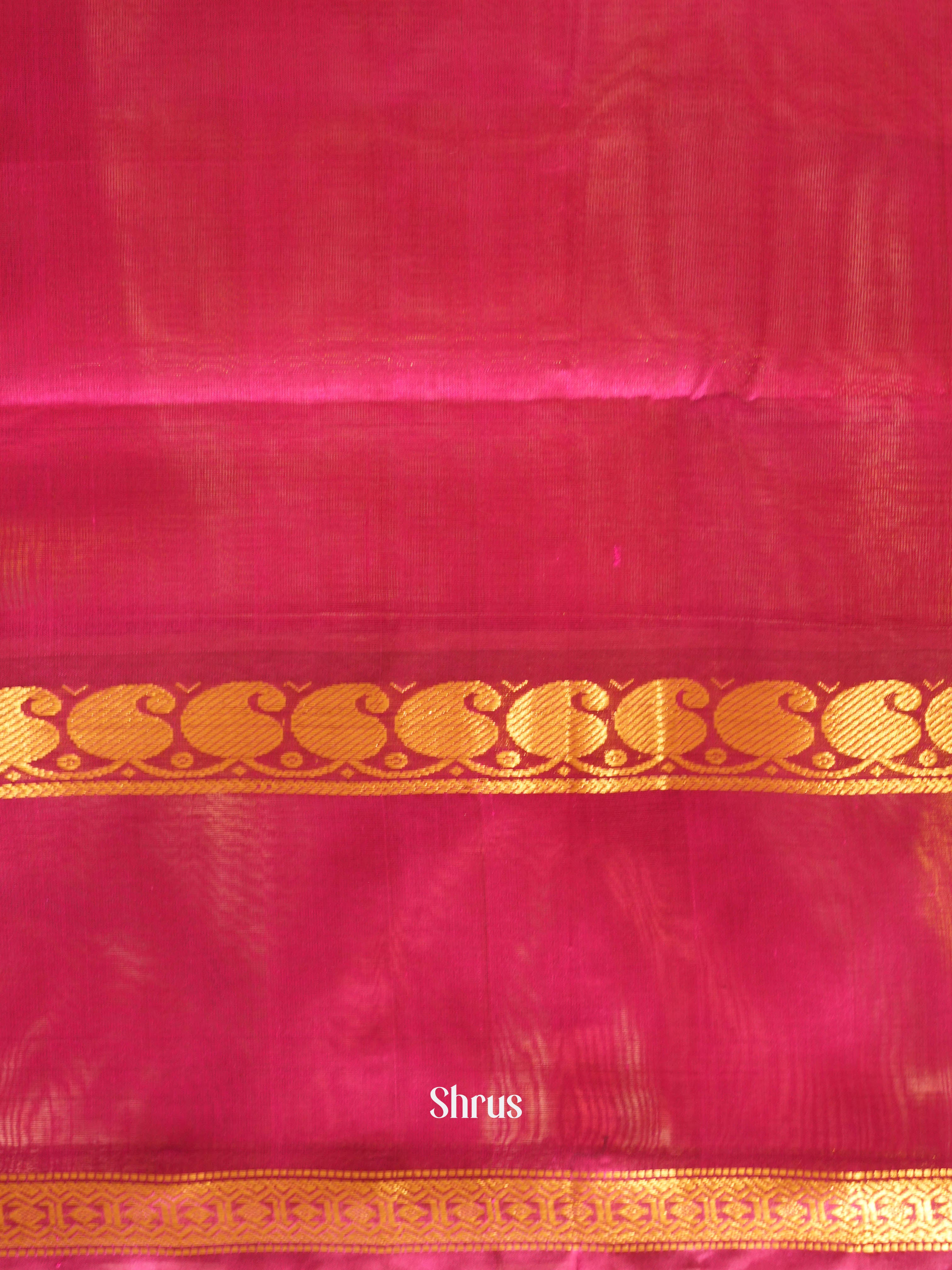 Orangish Pink & pink - Silk Cotton Saree - Shop on ShrusEternity.com