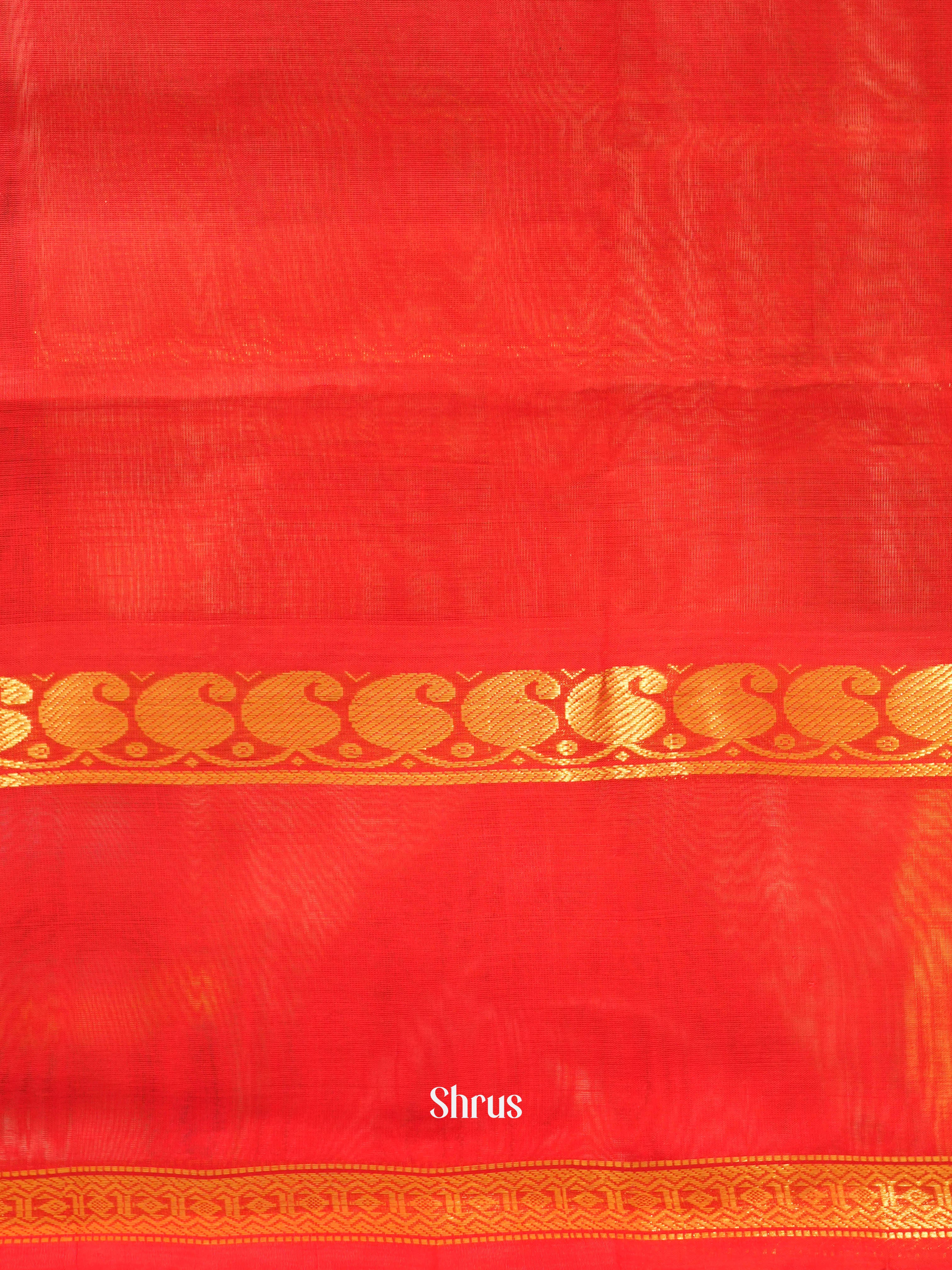 Maroon & Red - Silk Cotton Saree - Shop on ShrusEternity.com