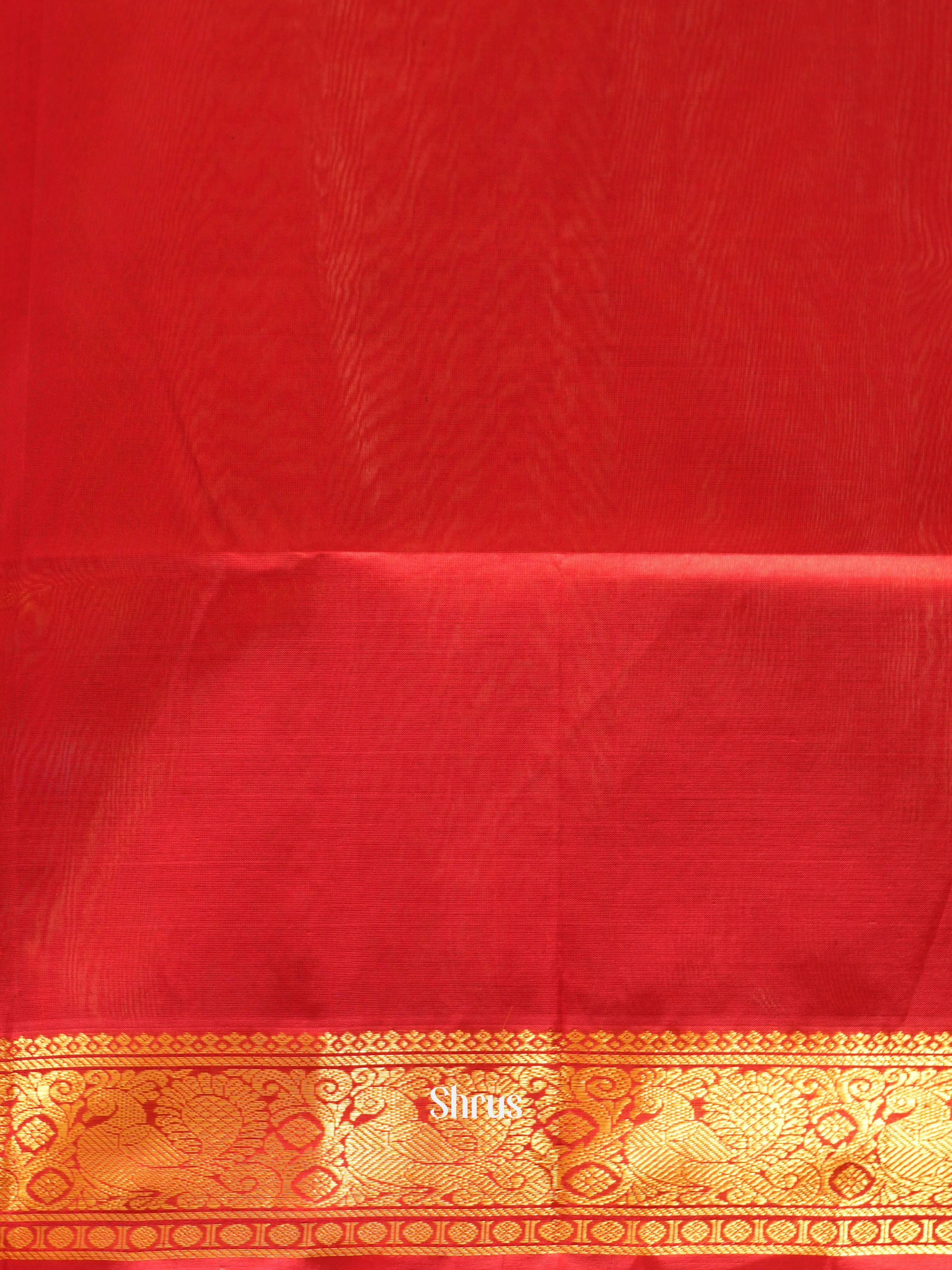 Green & Red - Silk Cotton Saree - Shop on ShrusEternity.com
