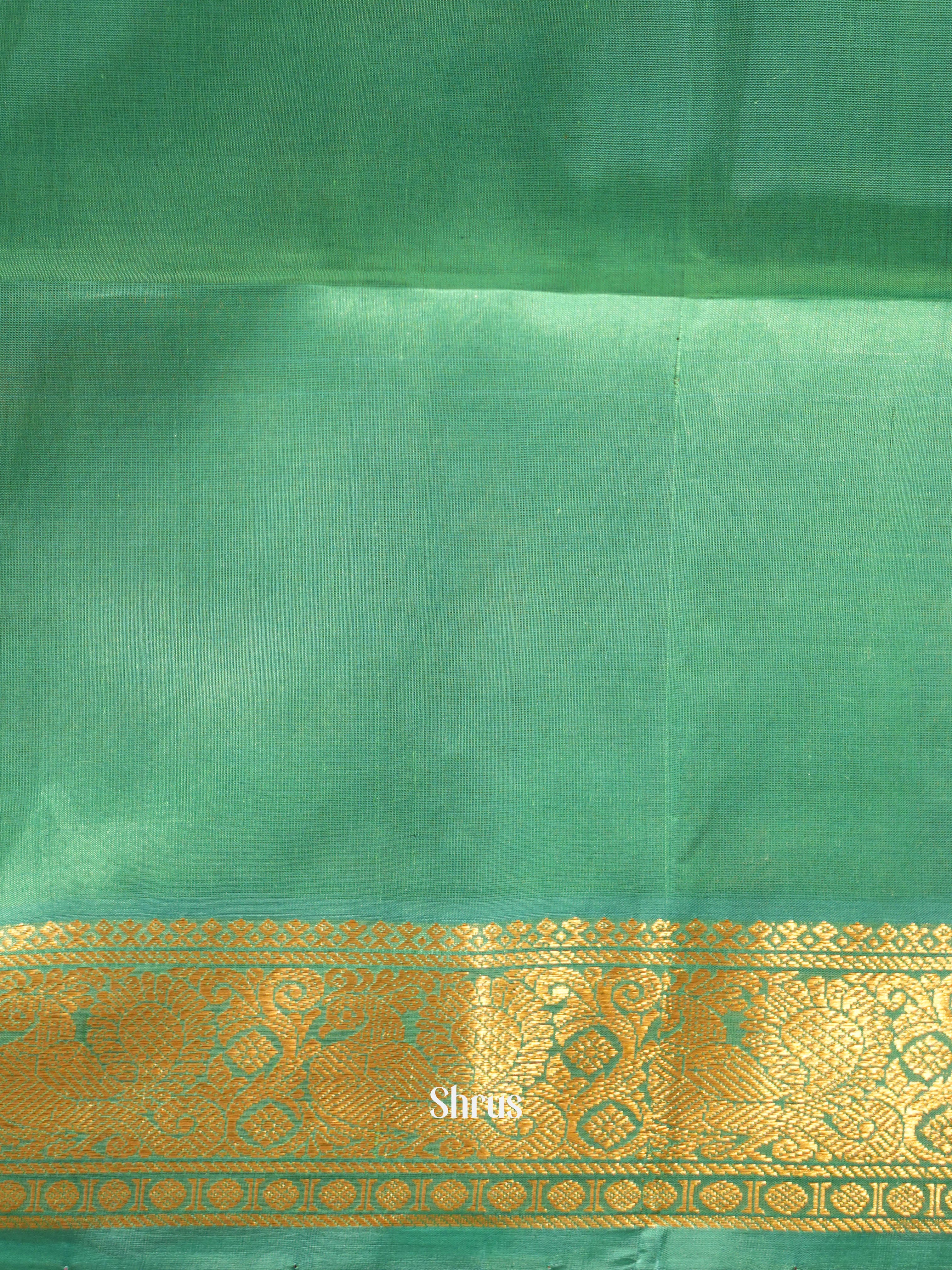 Wine & Green - Silk Cotton Saree - Shop on ShrusEternity.com
