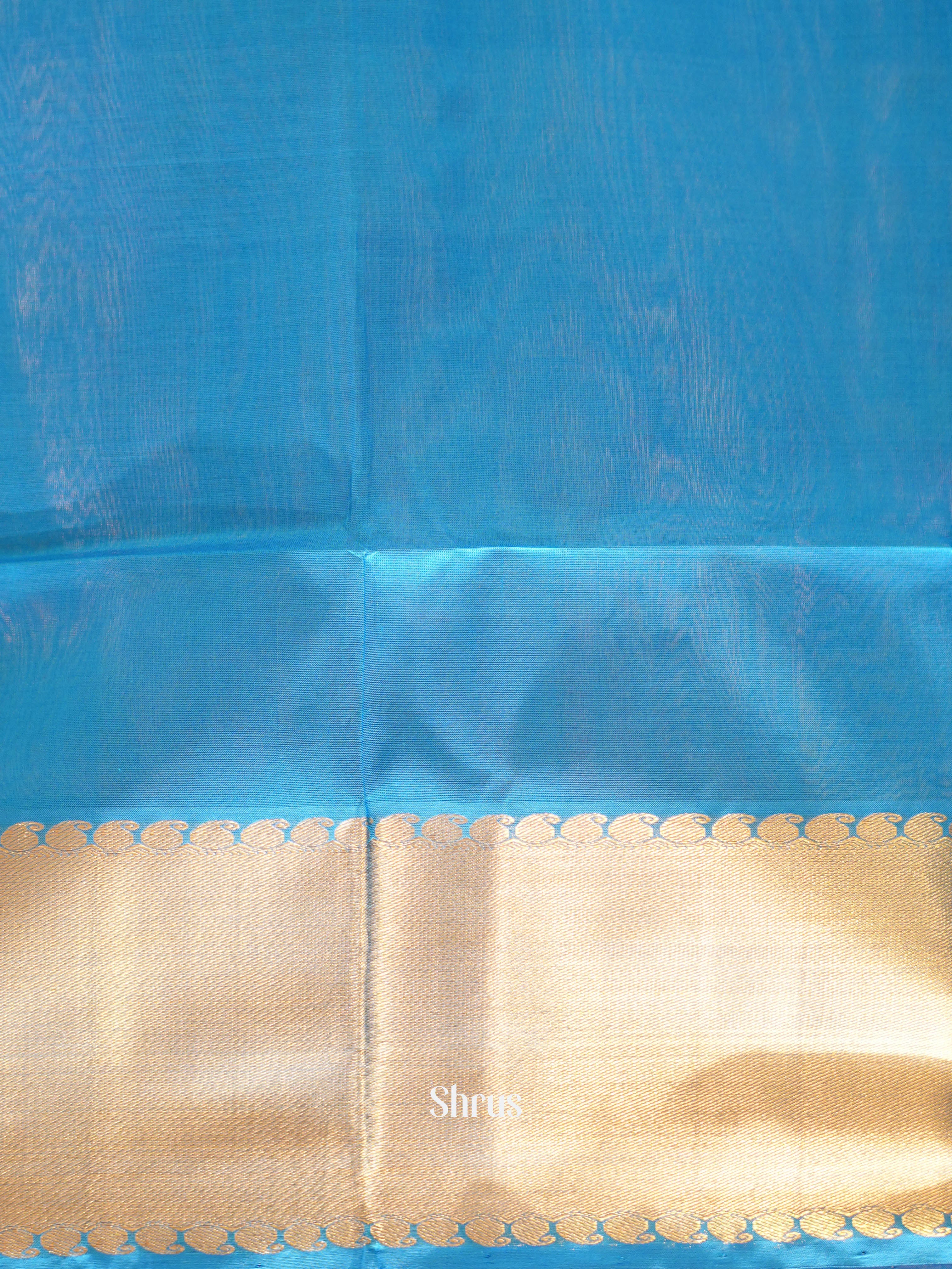 Blue(Single Tone) - Silk Cotton Saree - Shop on ShrusEternity.com