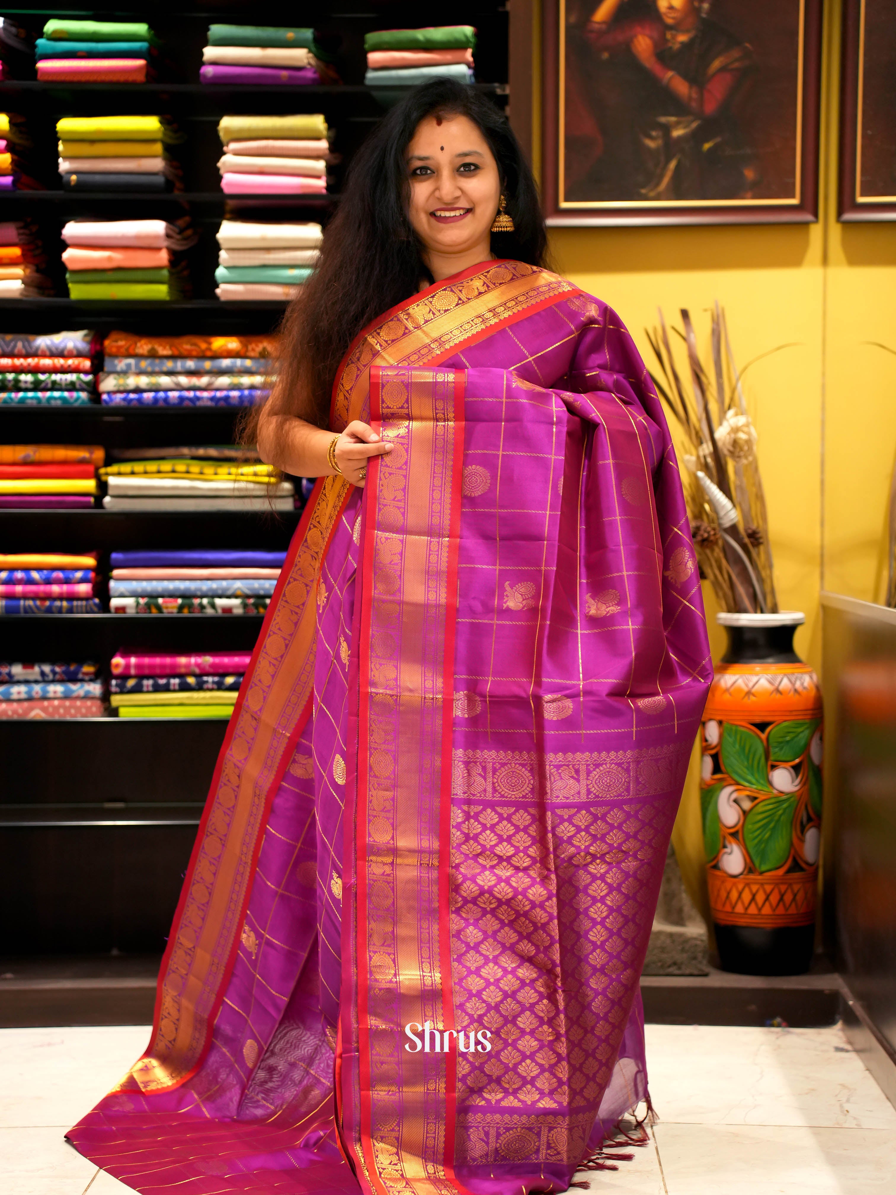 CHS03159 - Silk Cotton Saree - Shop on ShrusEternity.com