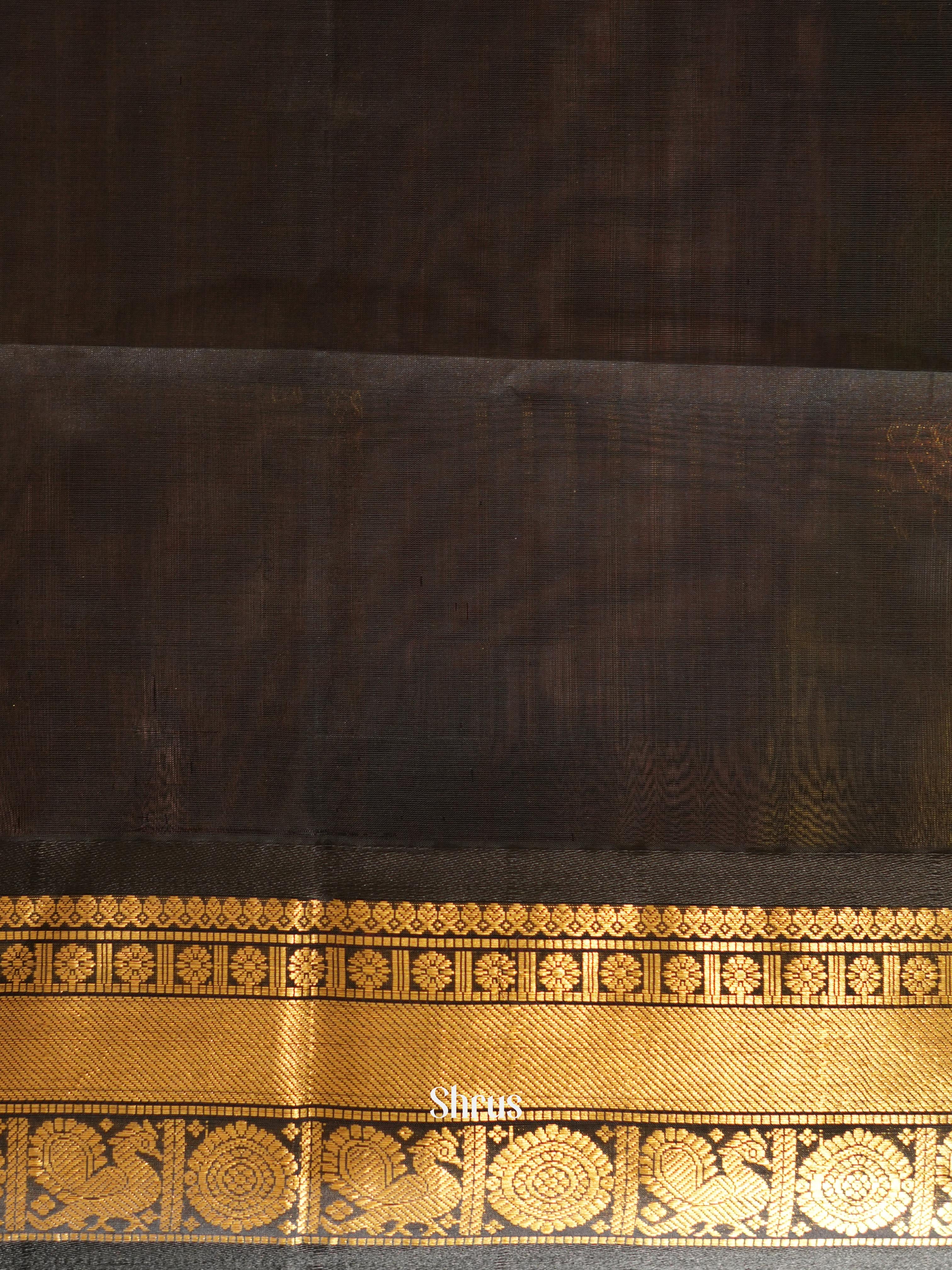 Purple & Black - Silk Cotton Saree - Shop on ShrusEternity.com