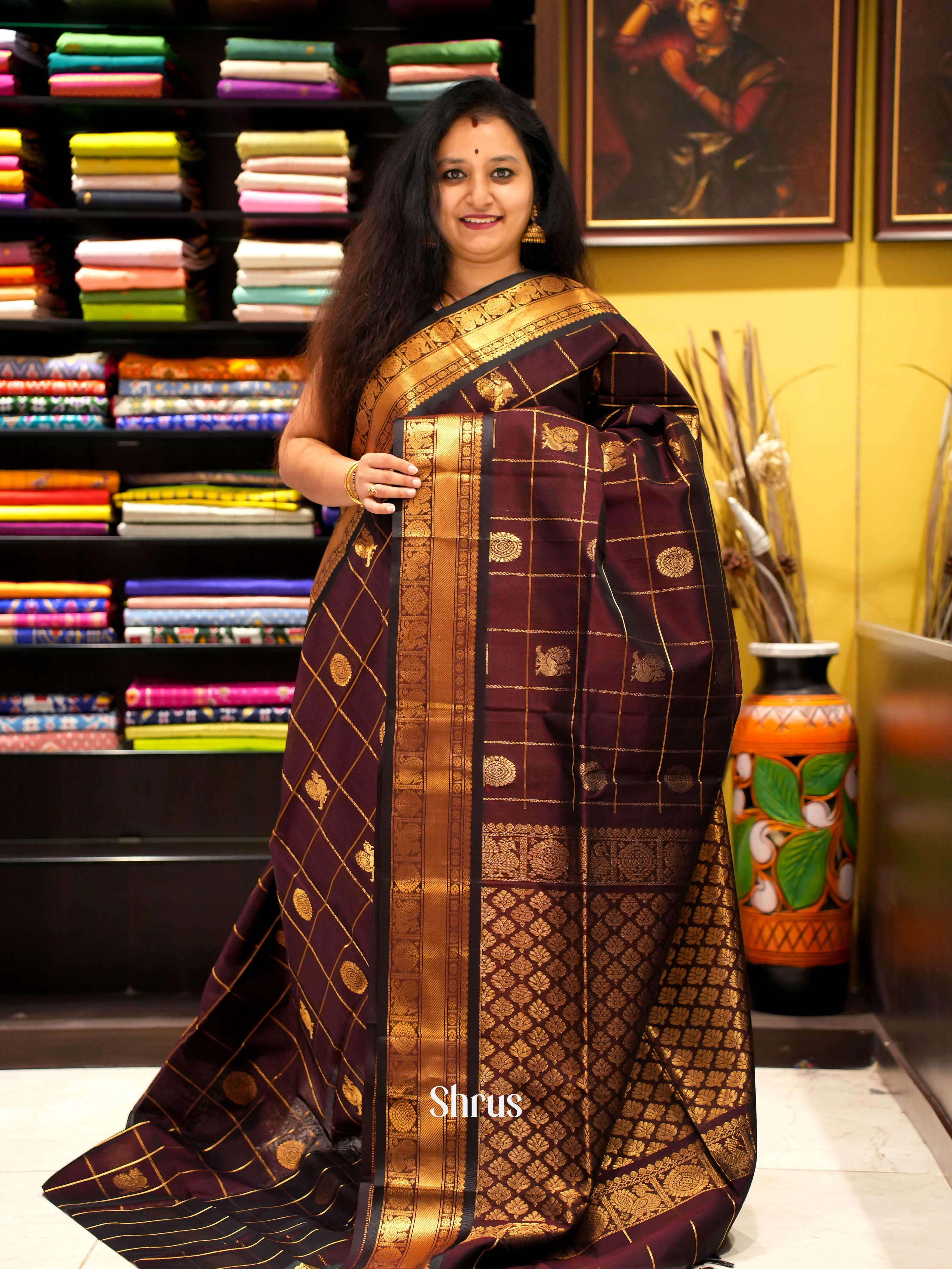 CHS03162 - Silk Cotton Saree - Shop on ShrusEternity.com